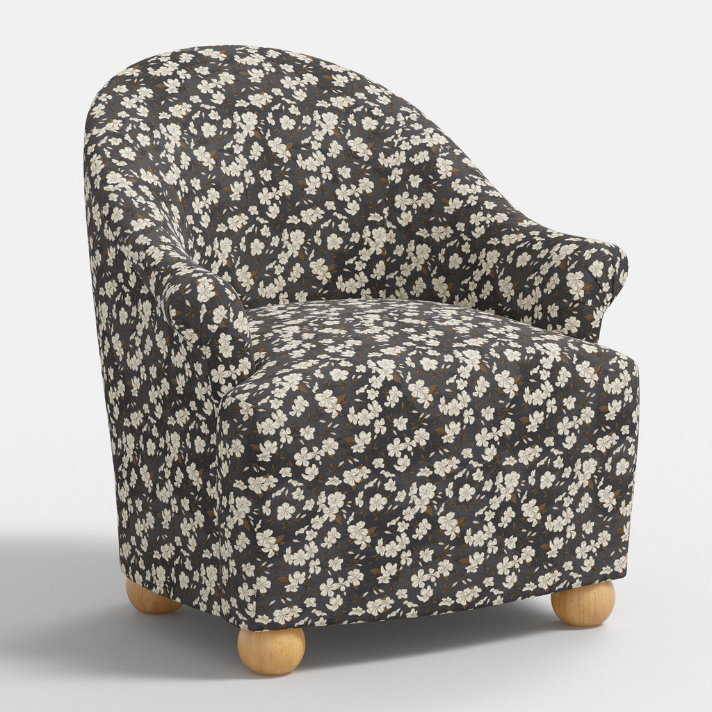 Marie Bun Foot Chair in Dogwood Floral Ink