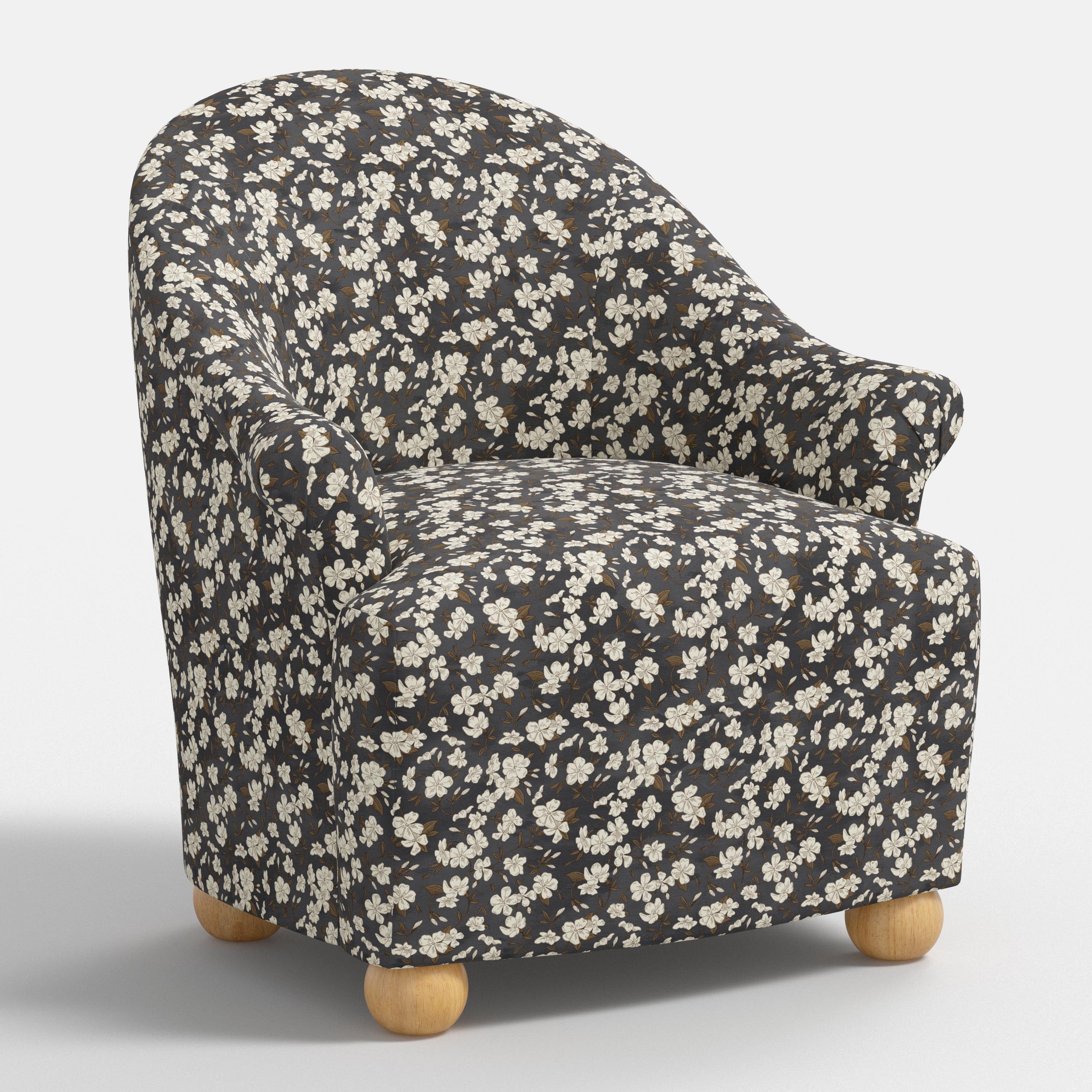 Marie Bun Foot Chair in Dogwood Floral Ink