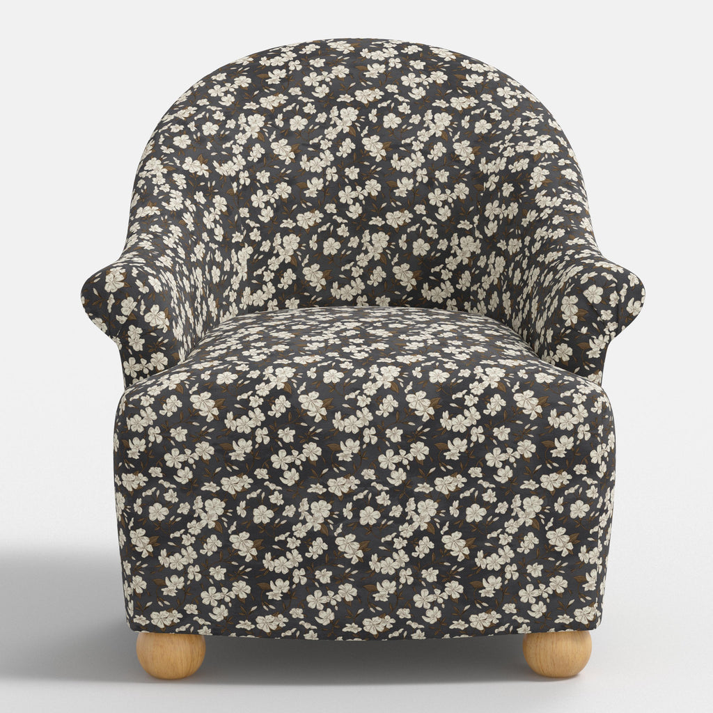 Marie Bun Foot Chair in Dogwood Floral Ink