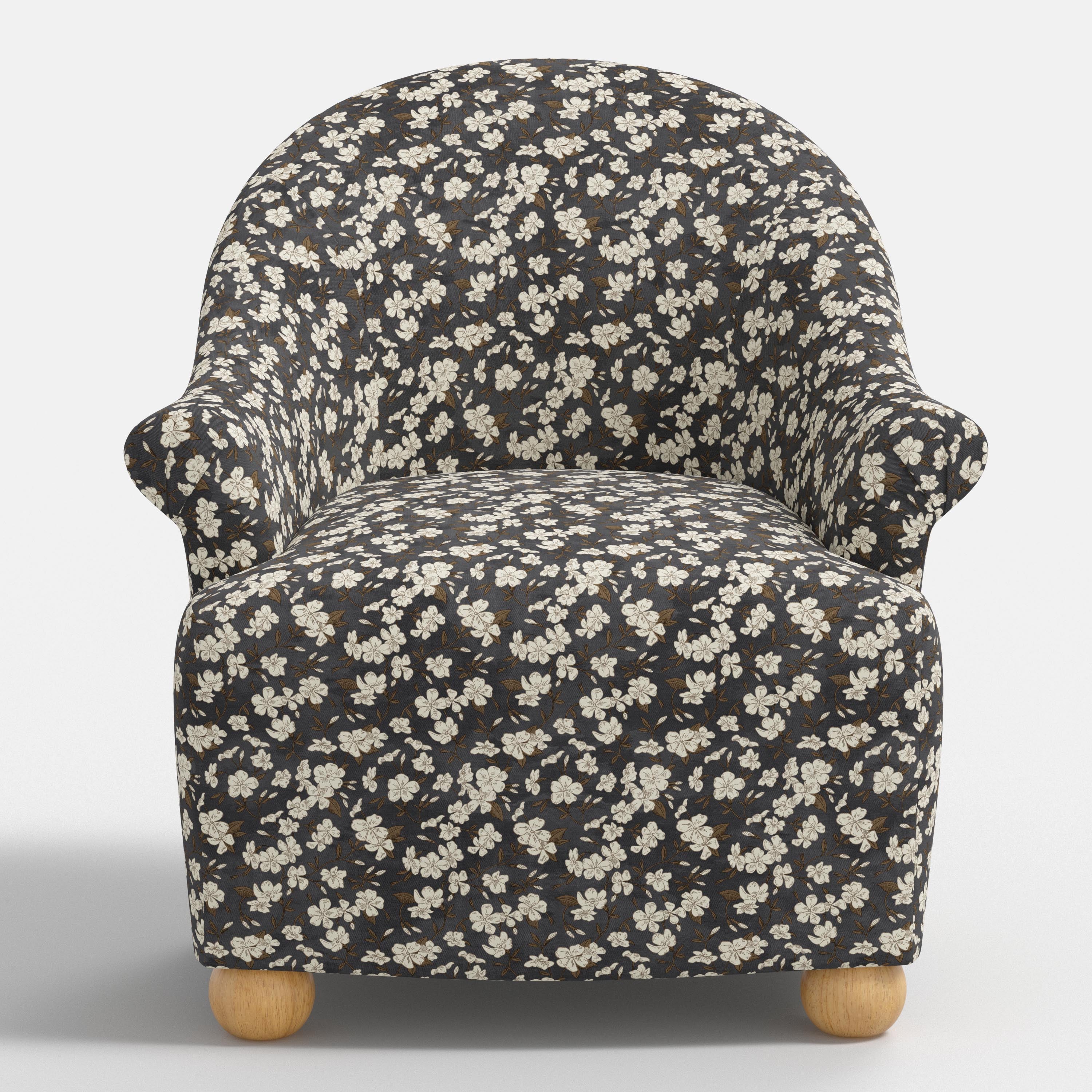 Marie Bun Foot Chair in Dogwood Floral Ink