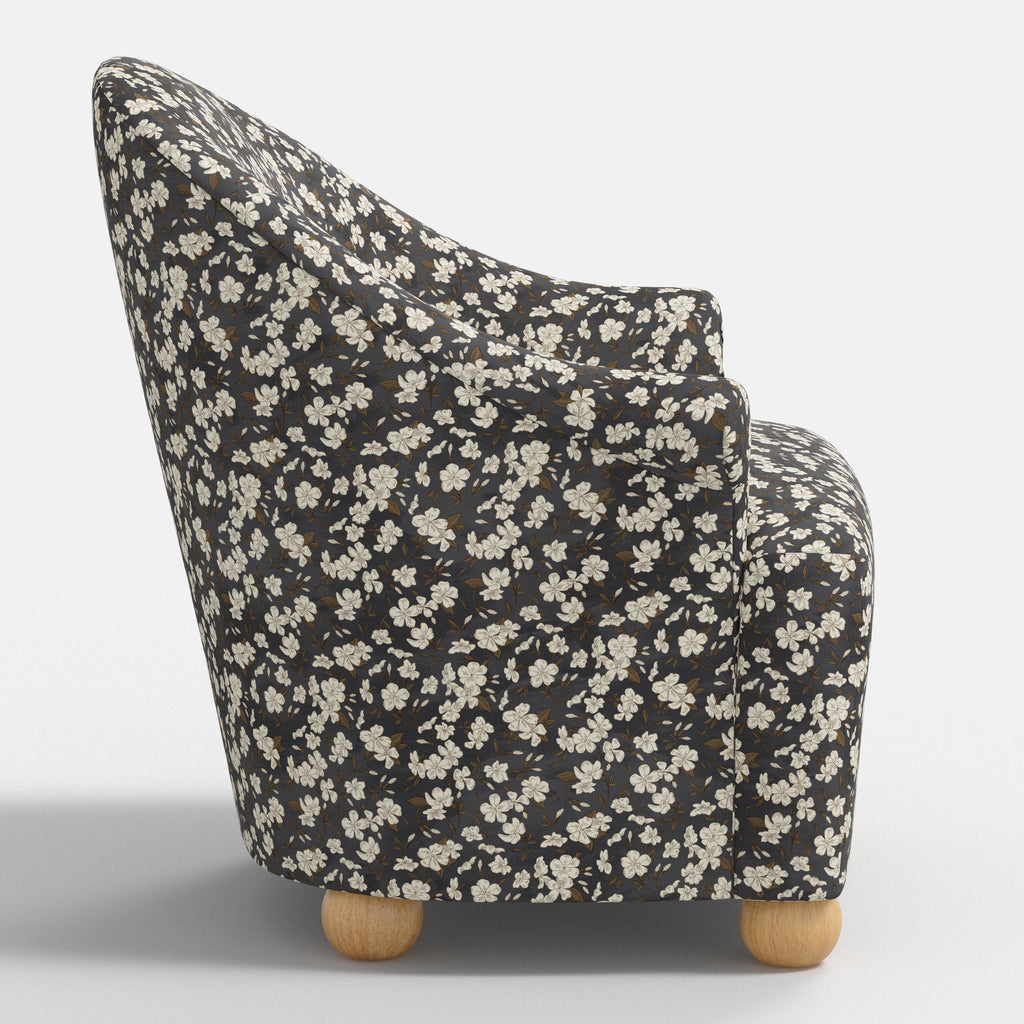 Marie Bun Foot Chair in Dogwood Floral Ink