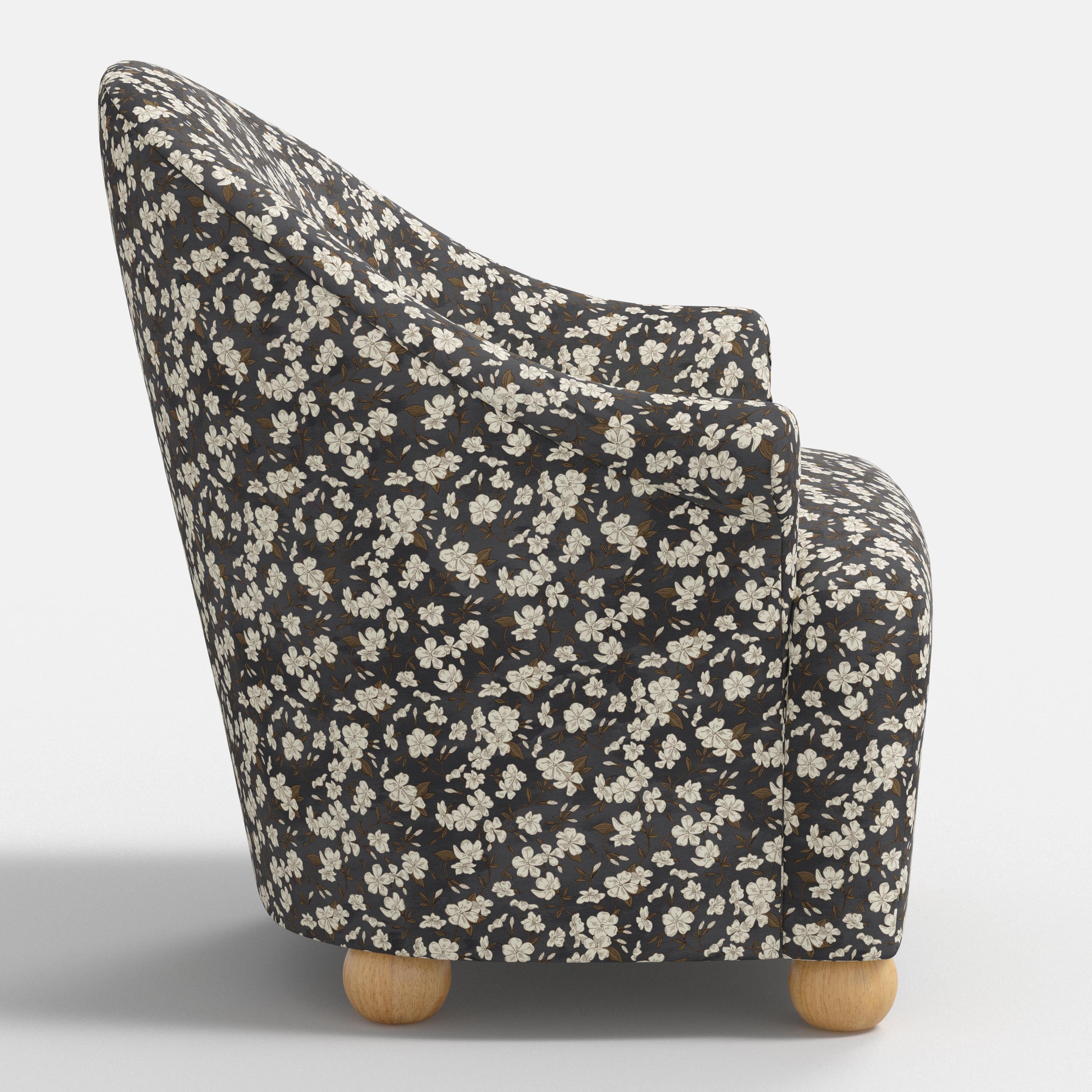 Marie Bun Foot Chair in Dogwood Floral Ink