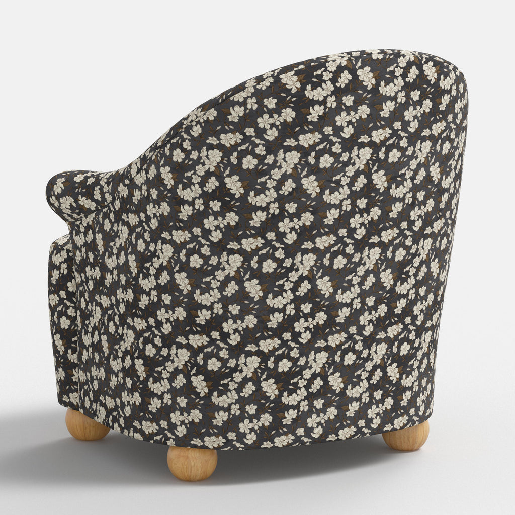 Marie Bun Foot Chair in Dogwood Floral Ink