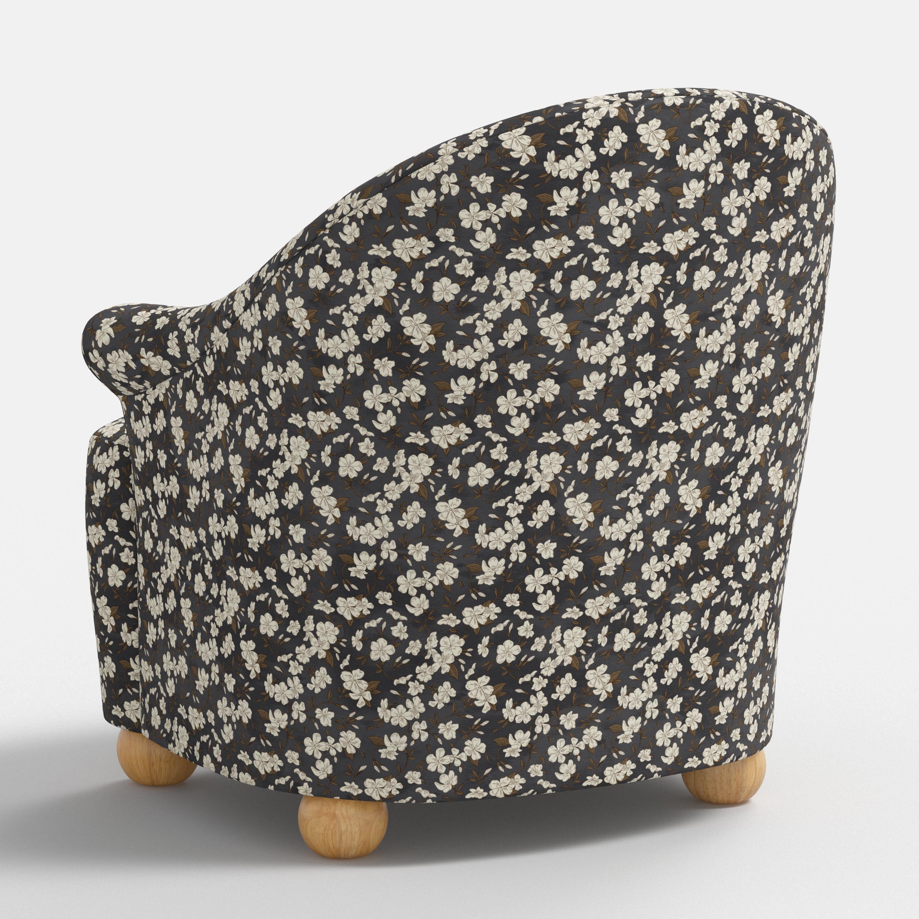 Marie Bun Foot Chair in Dogwood Floral Ink