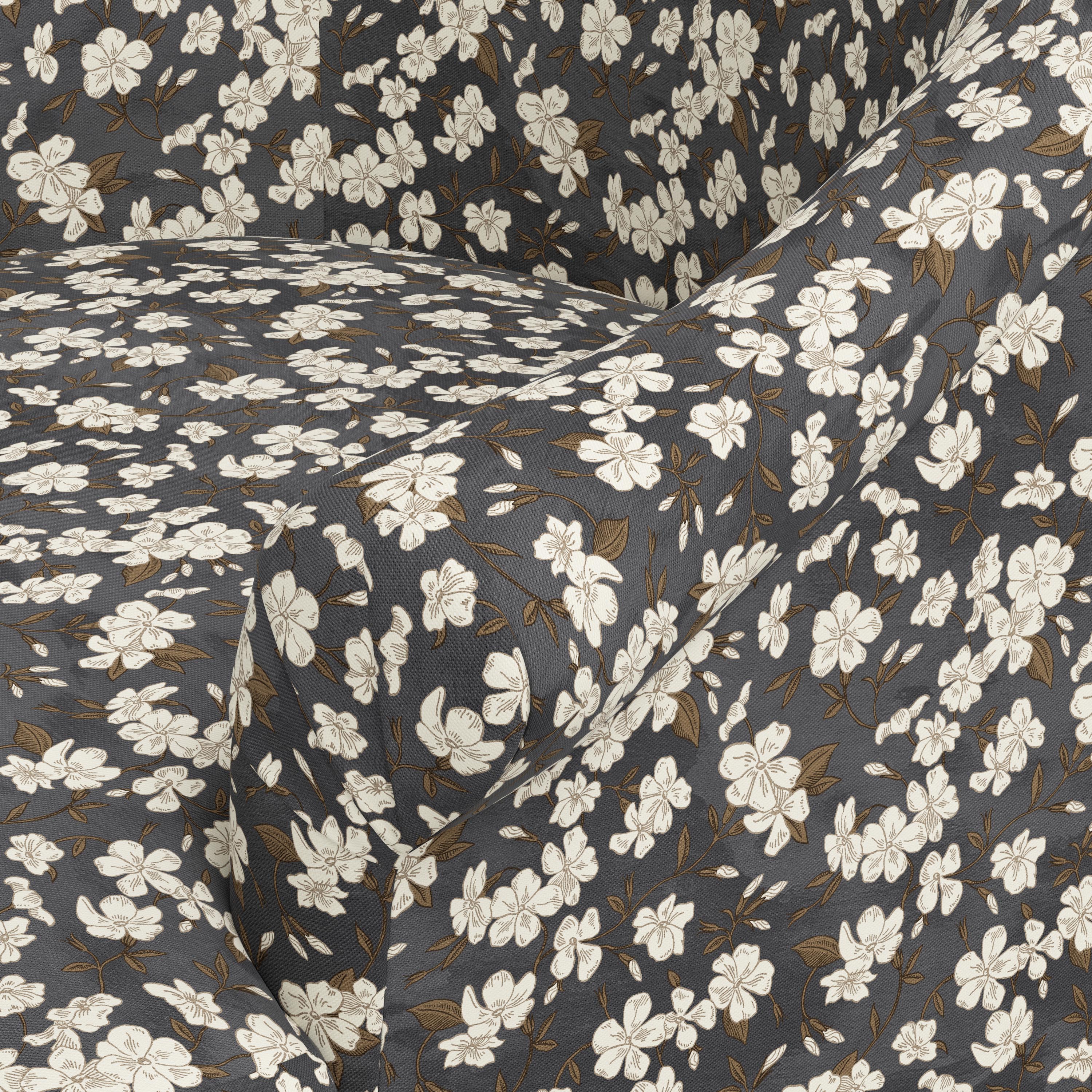 Marie Bun Foot Chair in Dogwood Floral Ink