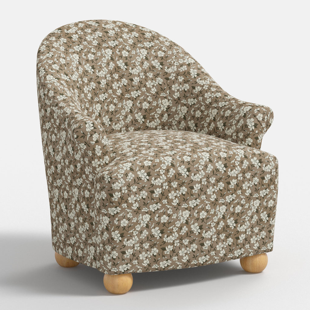 Marie Bun Foot Chair in Dogwood Floral Mauve