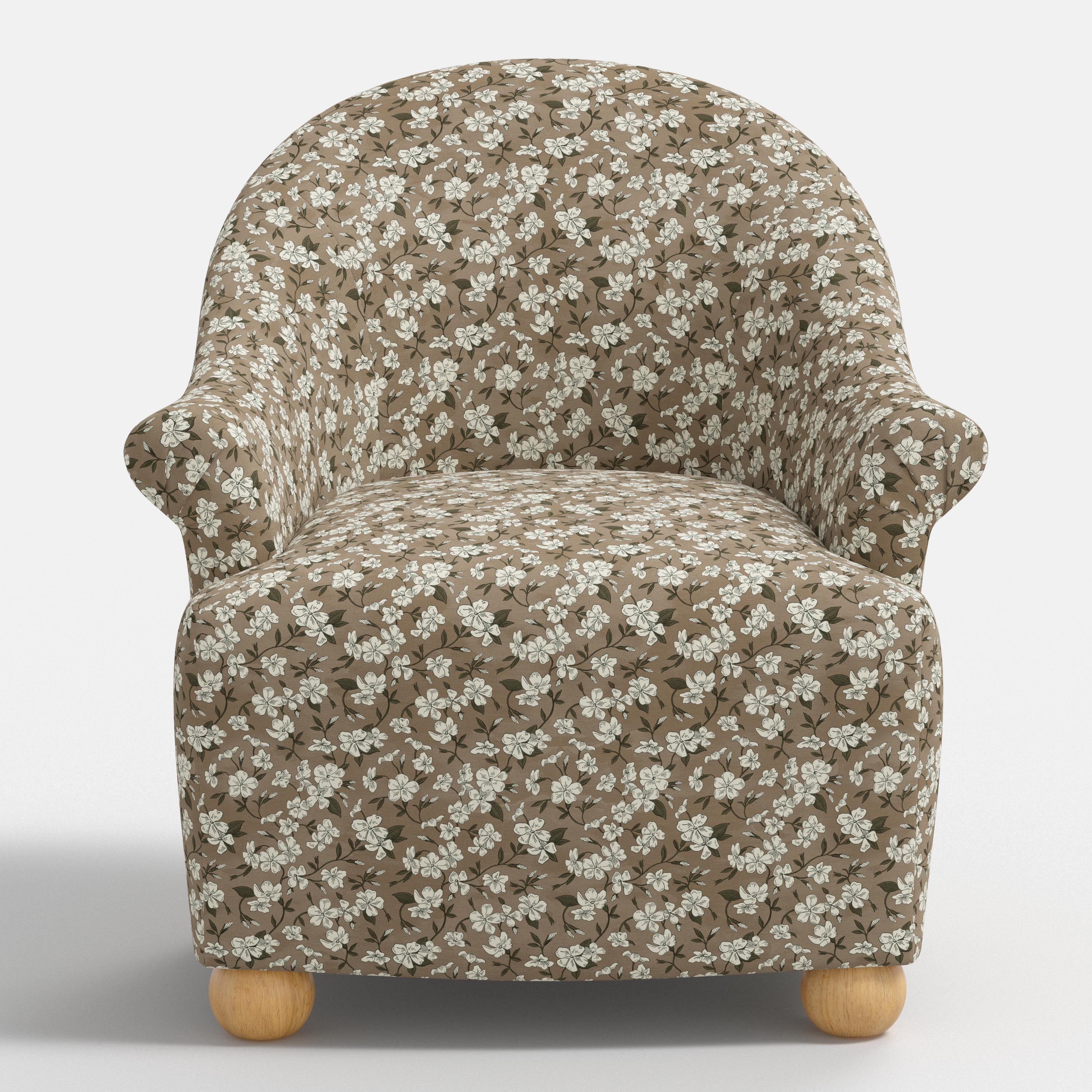 Marie Bun Foot Chair in Dogwood Floral Mauve