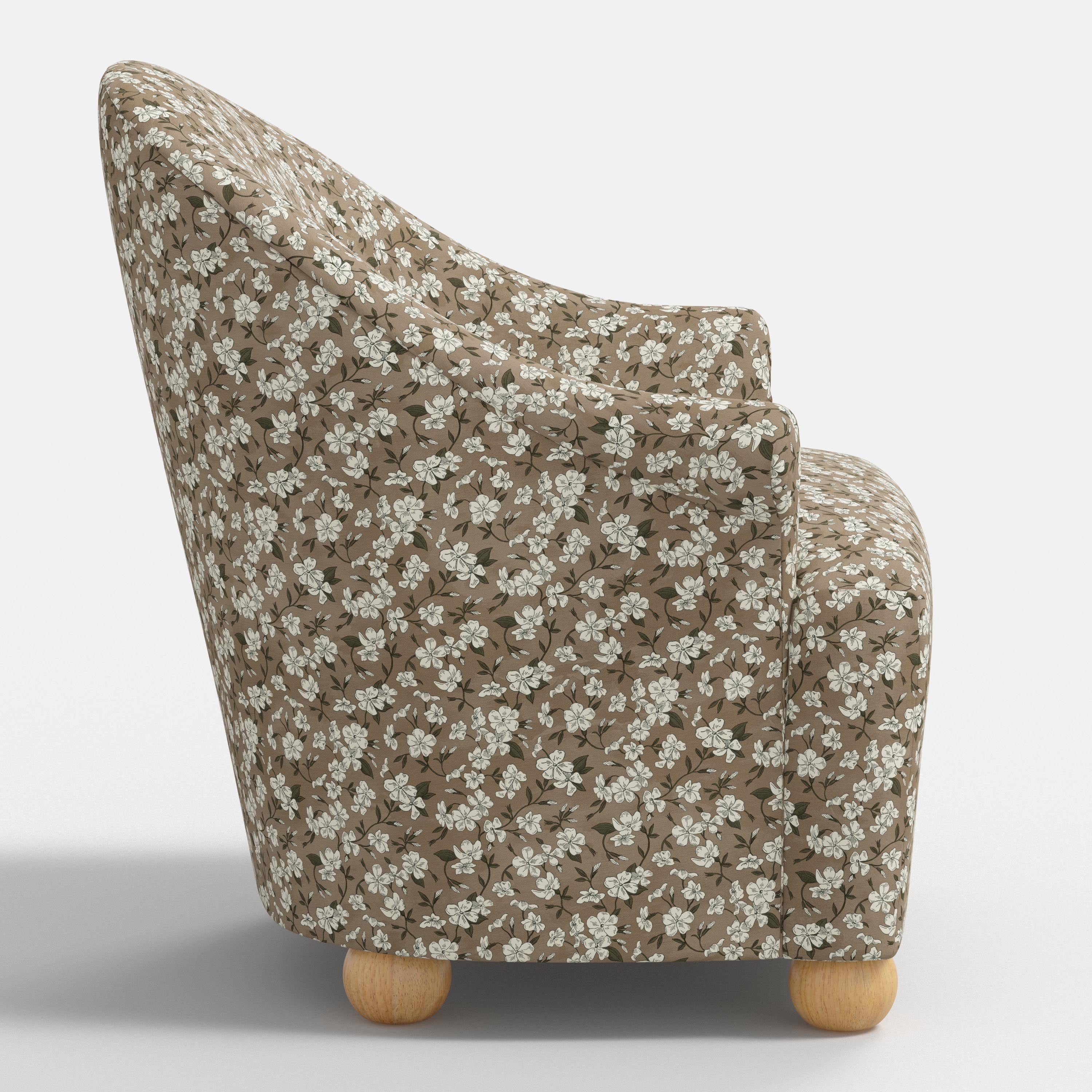 Marie Bun Foot Chair in Dogwood Floral Mauve