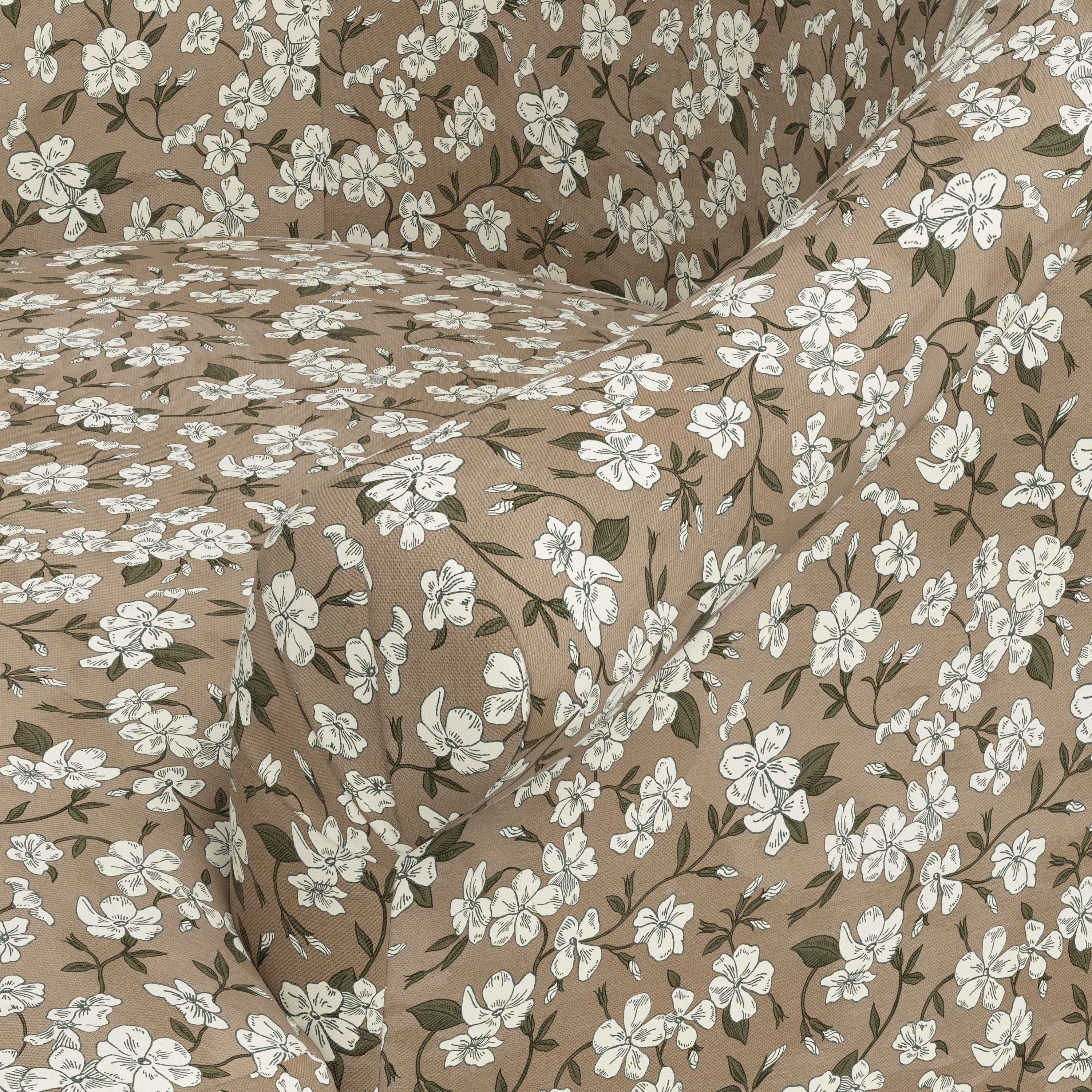 Marie Bun Foot Chair in Dogwood Floral Mauve