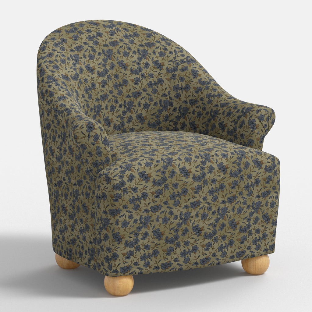 Marie Bun Foot Chair in Dogwood Floral Sage