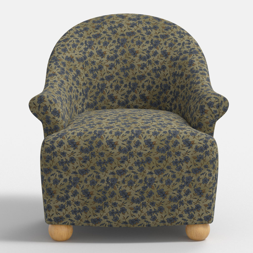 Marie Bun Foot Chair in Dogwood Floral Sage