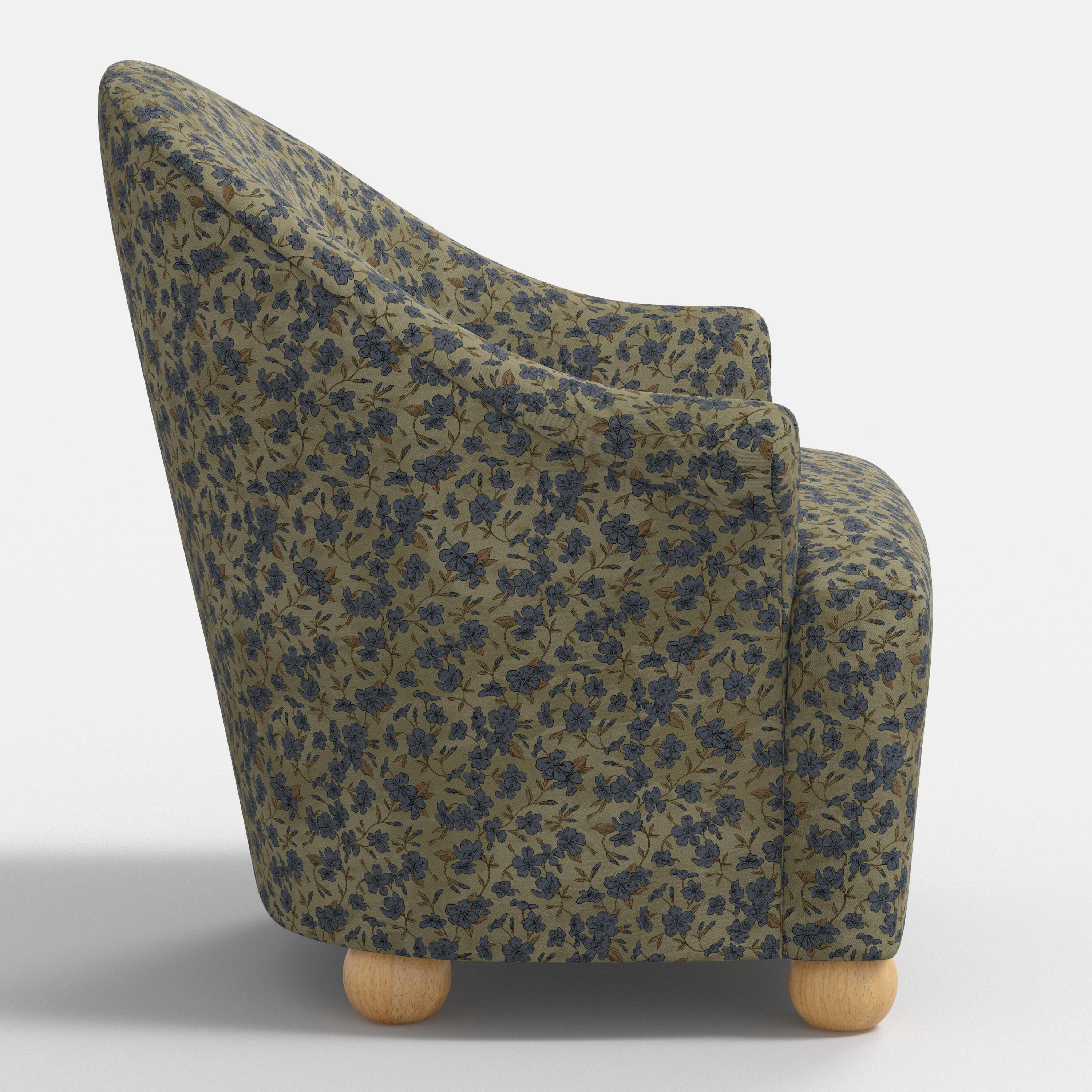 Marie Bun Foot Chair in Dogwood Floral Sage