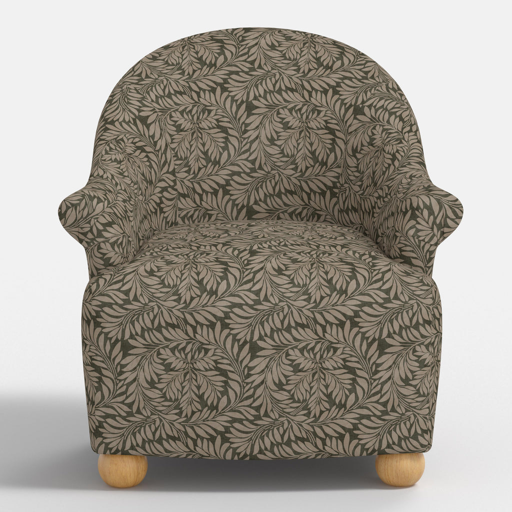 Marie Bun Foot Chair in Georgian Vine Olive Mauve