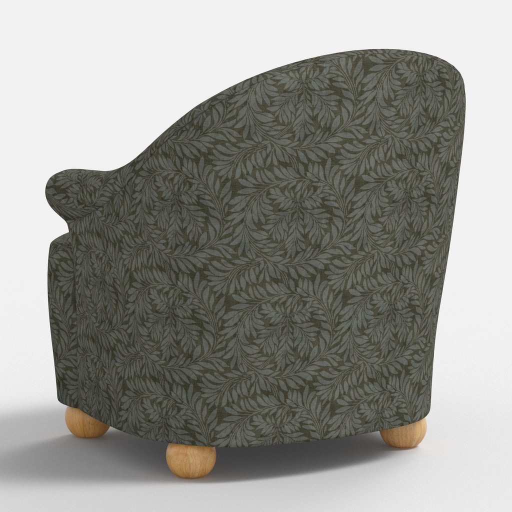 Marie Bun Foot Chair in Georgian Vine Olive Slate