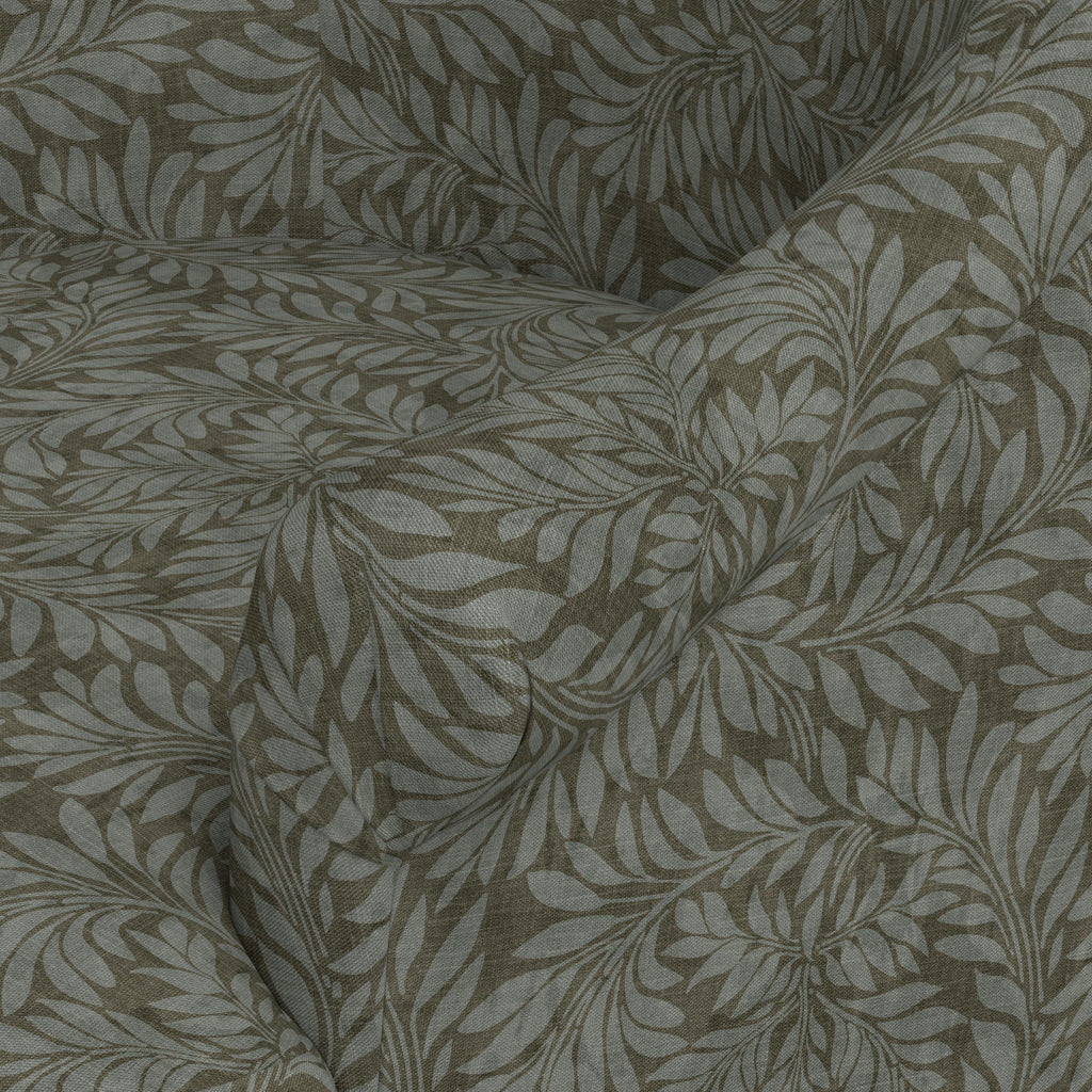 Marie Bun Foot Chair in Georgian Vine Olive Slate
