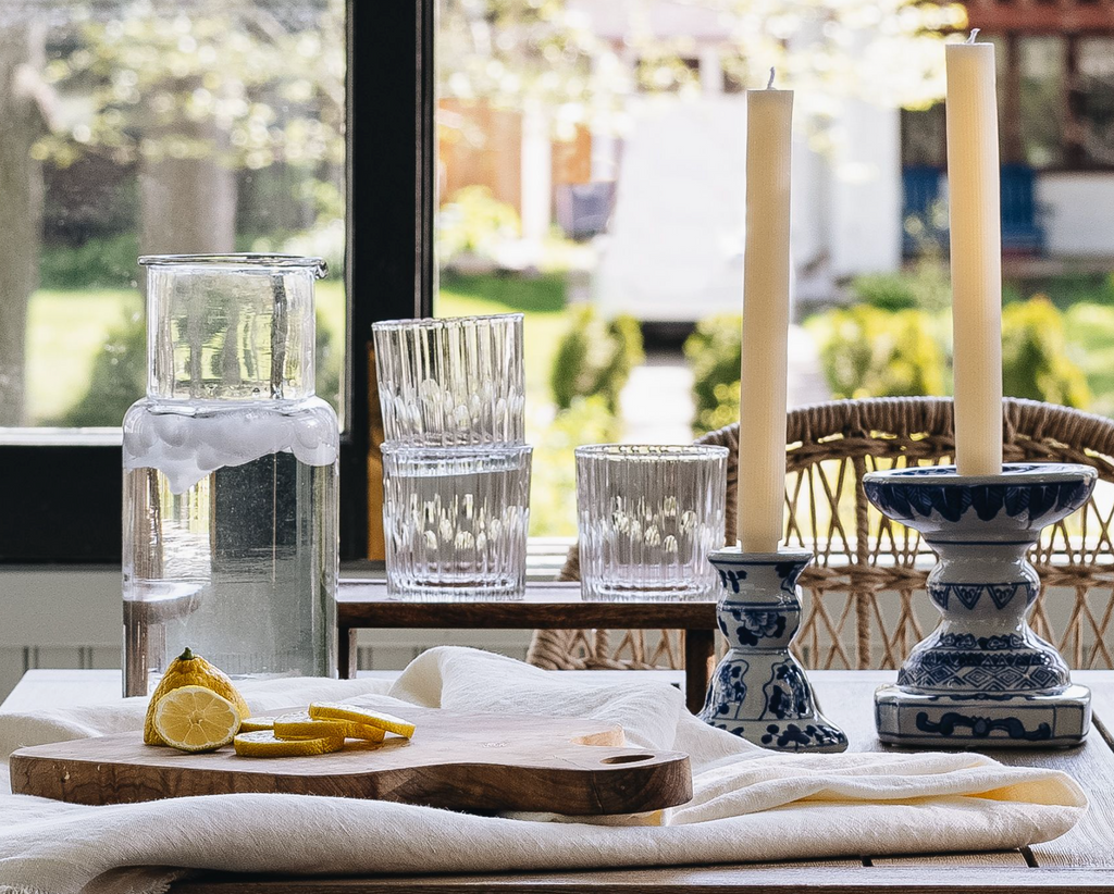 Blue & White Candlestick Holders