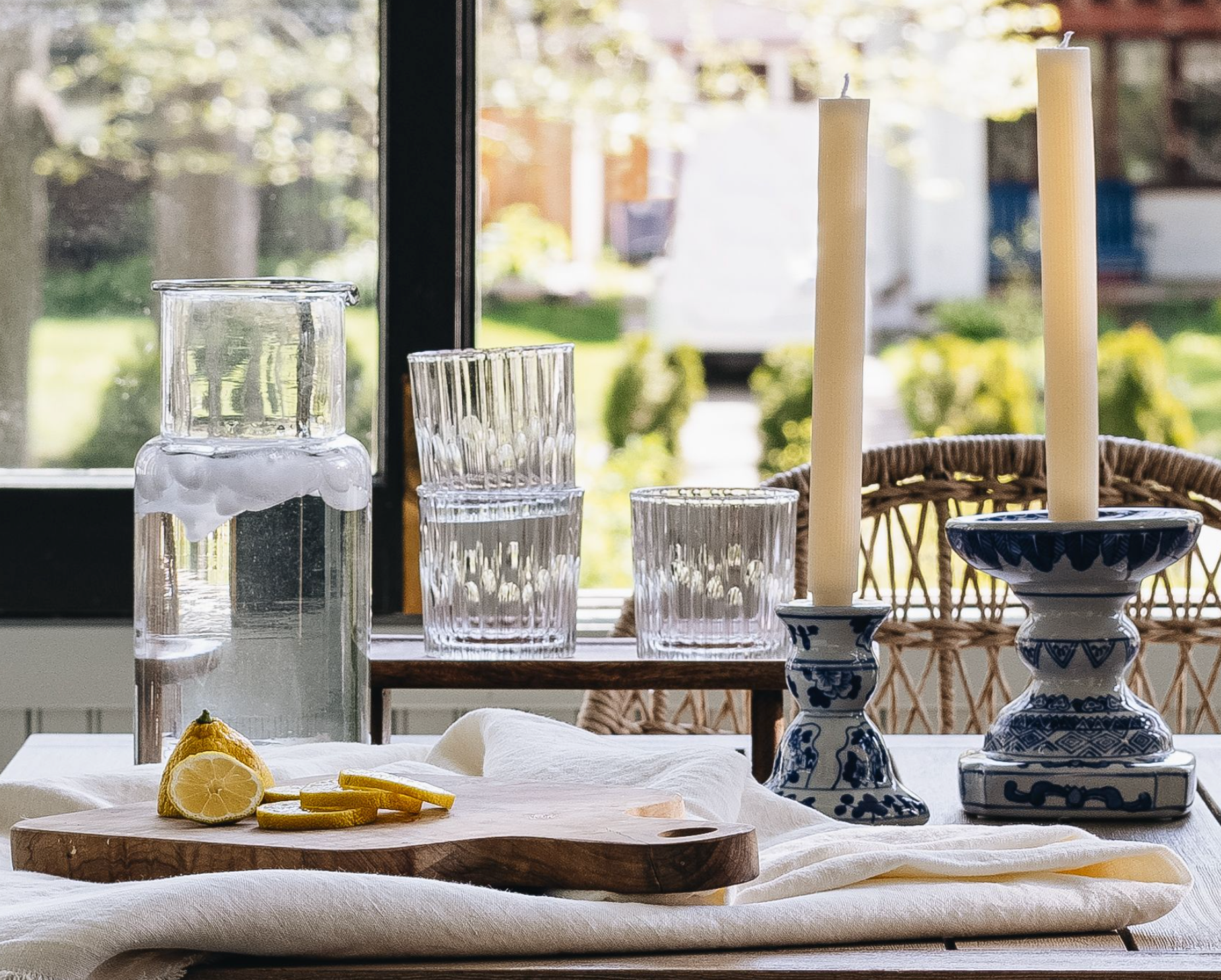 Blue & White Candlestick Holders