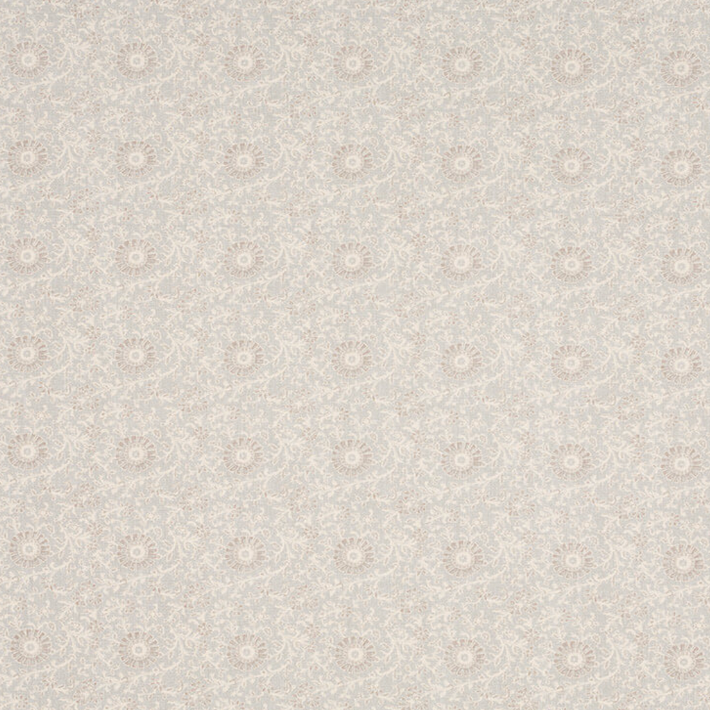 Floral Garden in Silver Mist Fabric Swatch