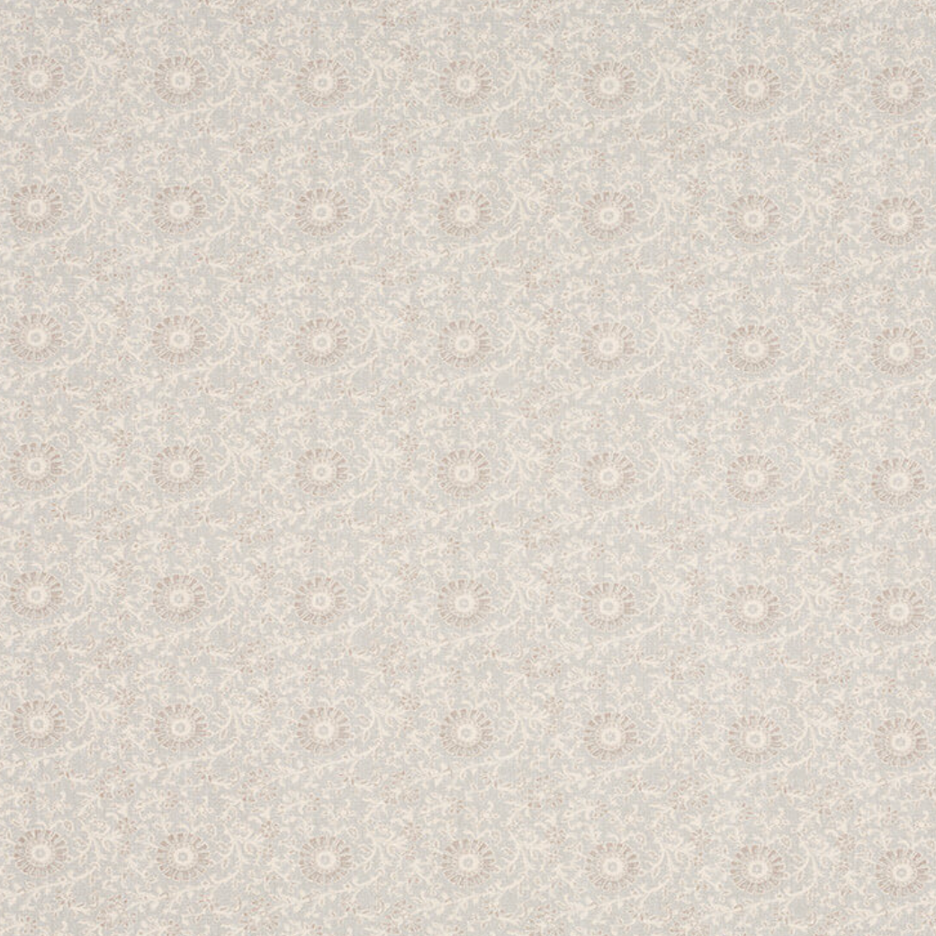 Floral Garden in Silver Mist Fabric Swatch