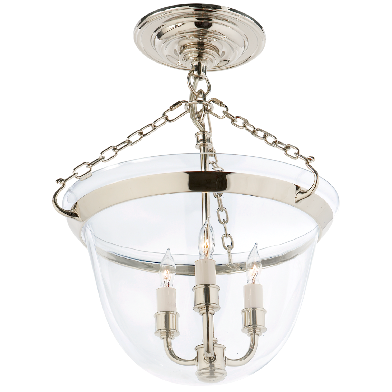 Country Semi-Flush Bell Jar Lantern