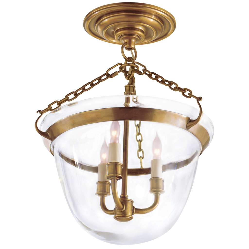 Country Semi-Flush Bell Jar Lantern