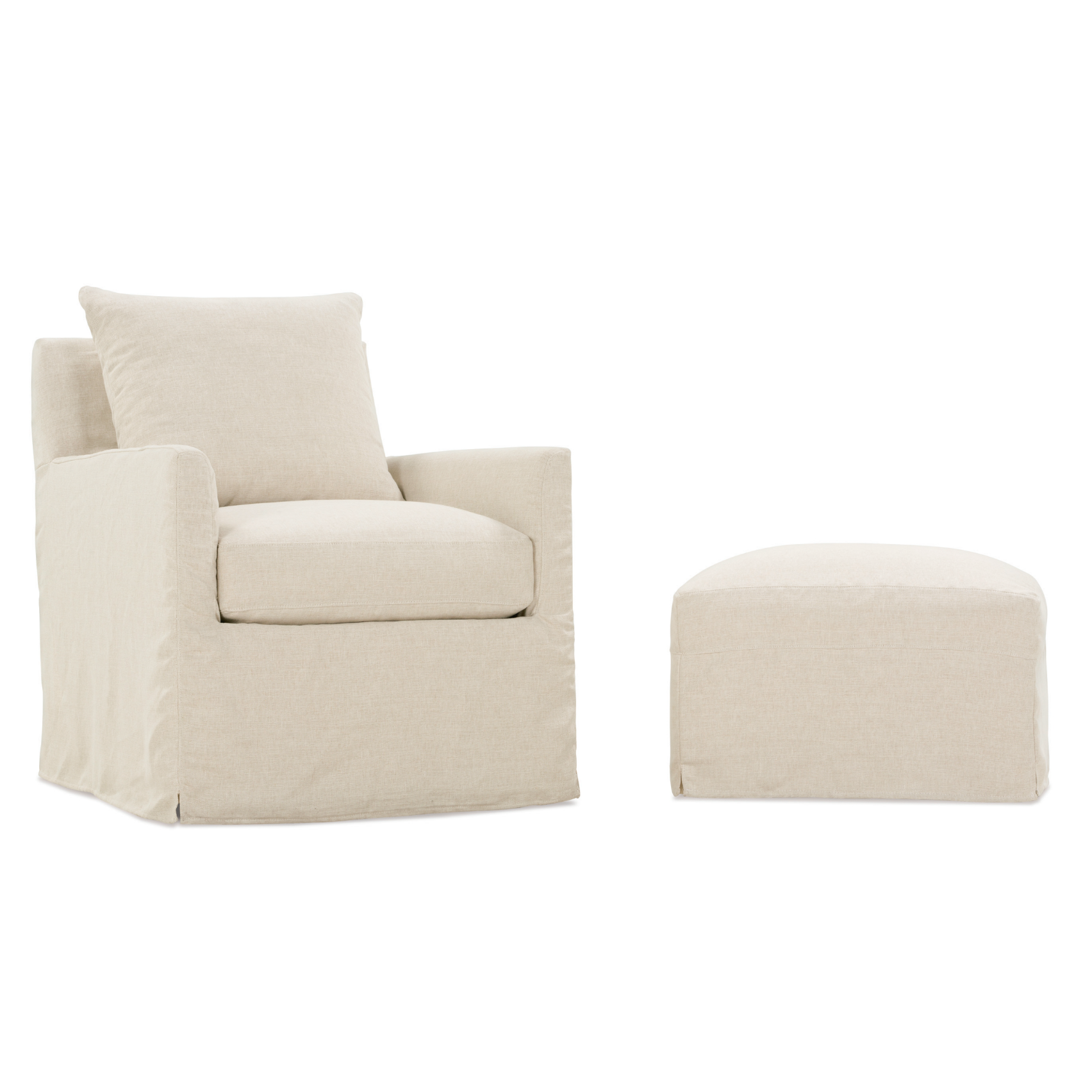 Luna Slipcovered Ottoman