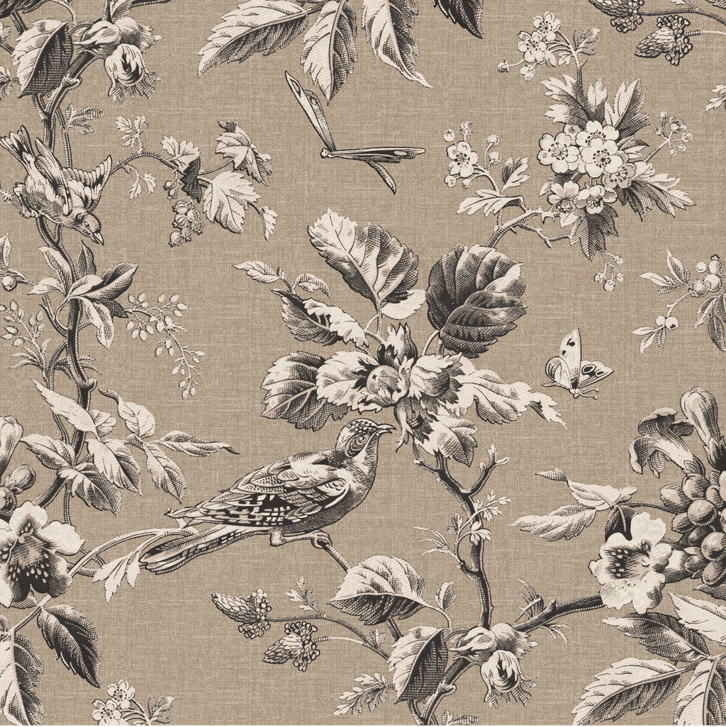 Lindy Slipcovered Dining Bench in Michigan Bird Toile Sand