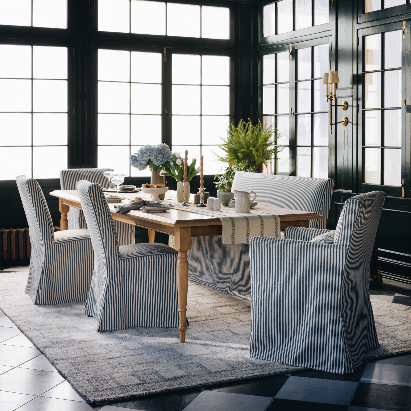 Lindy Slipcovered Arm Dining Chair