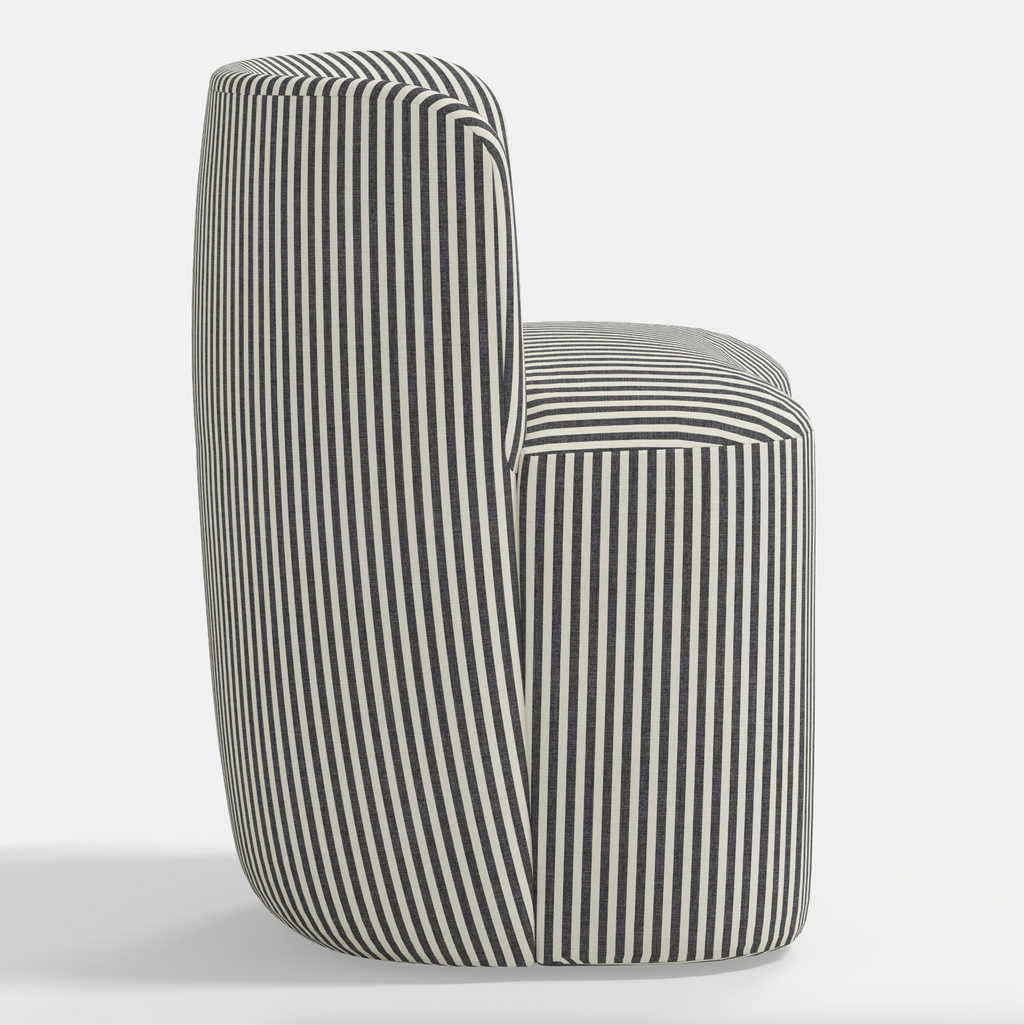 Gail Dining Chair in Jane Stripe Carbon