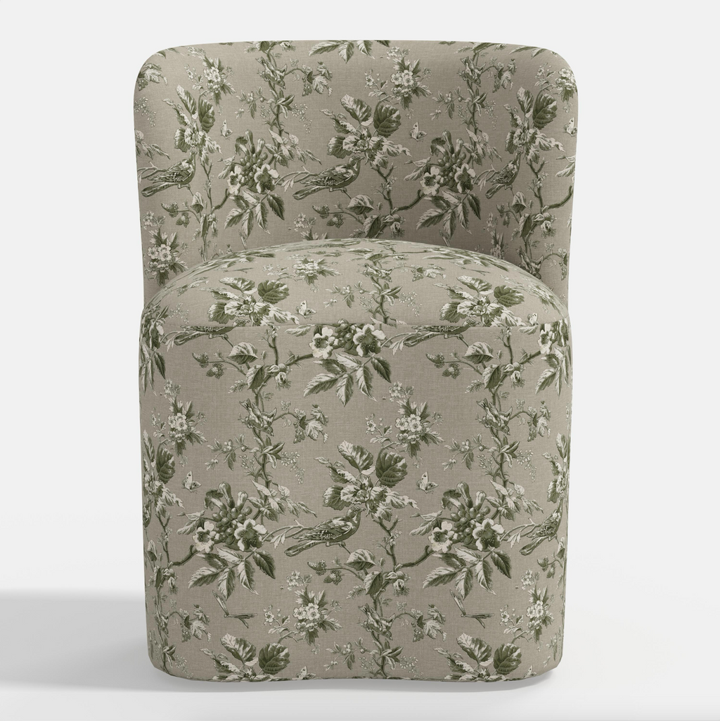 Gail Dining Chair in Michigan Bird Toile Olive
