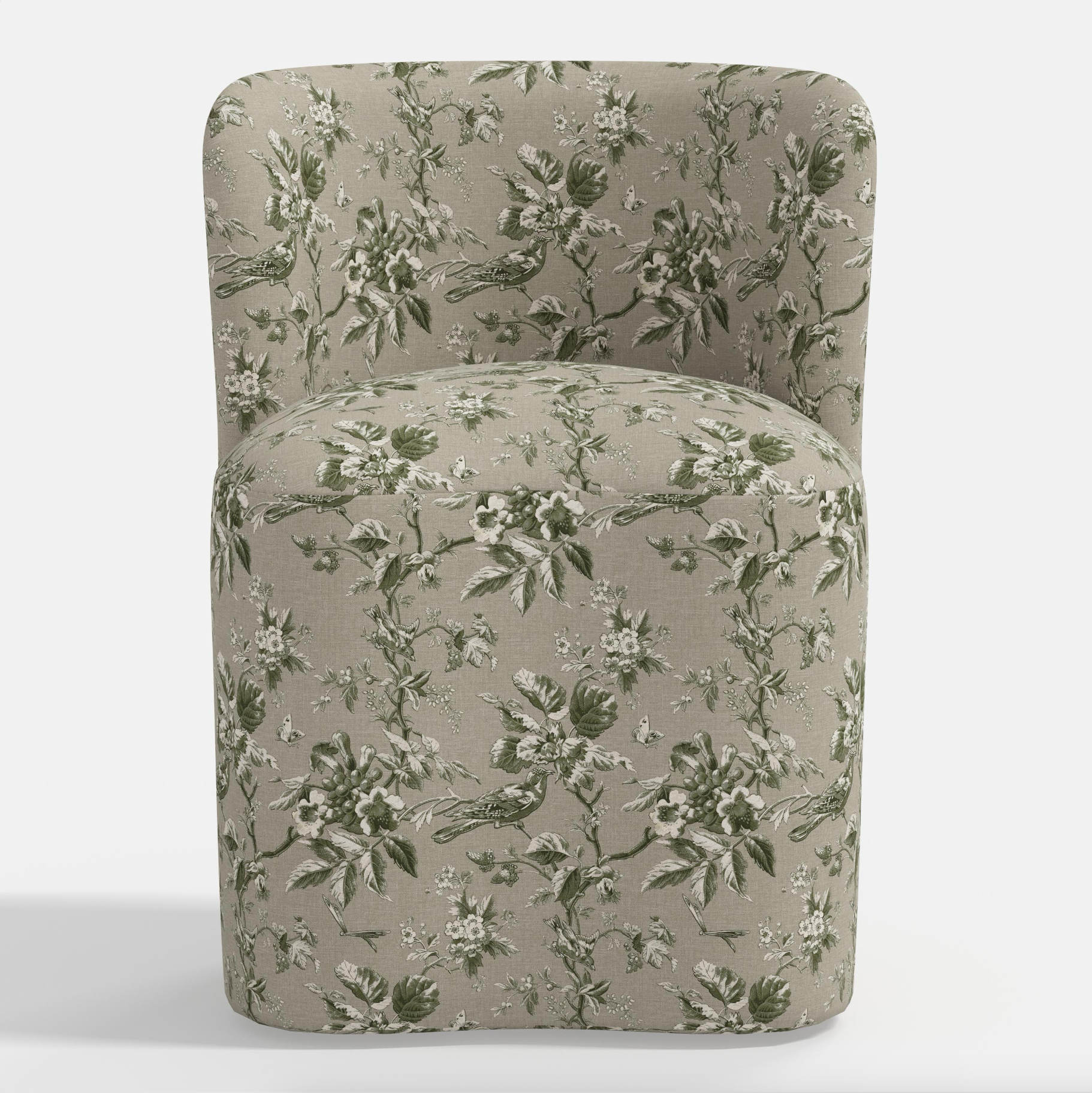 Gail Dining Chair in Michigan Bird Toile Olive