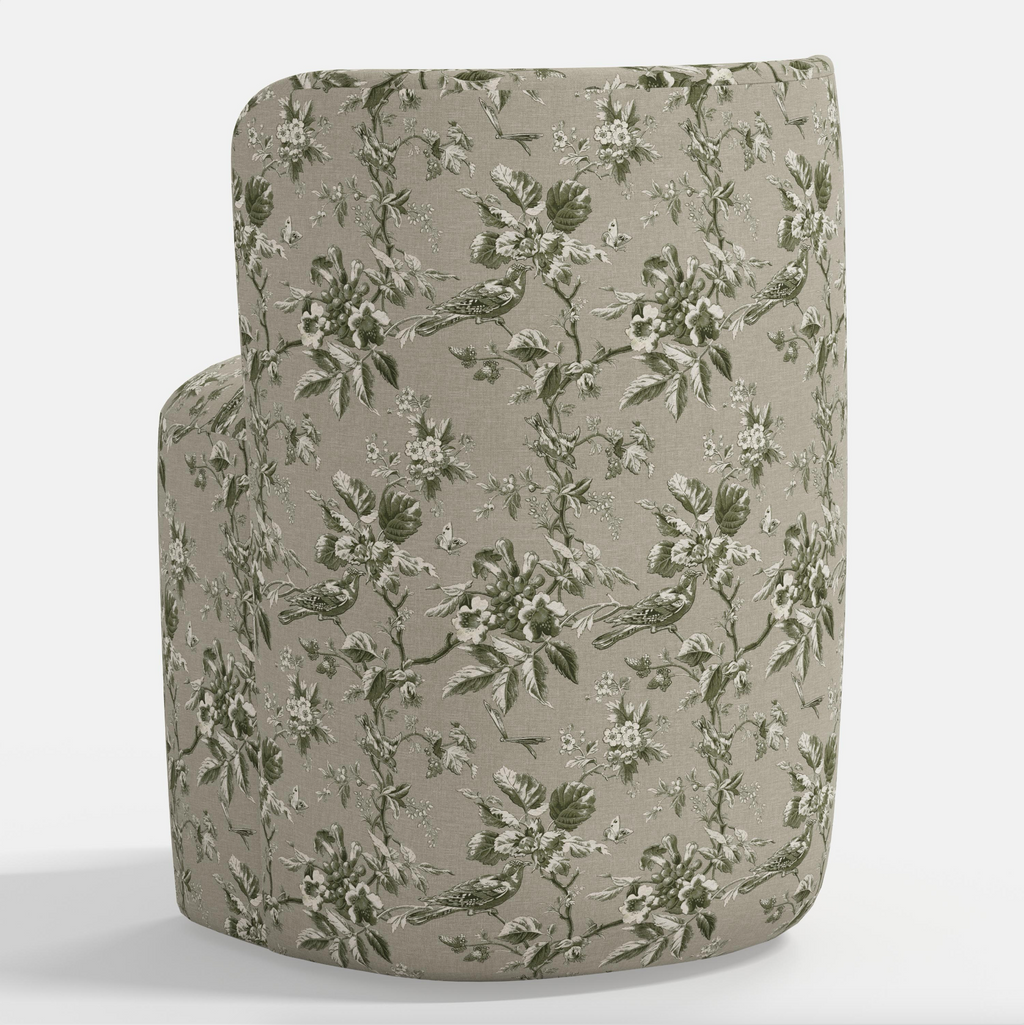 Gail Dining Chair in Michigan Bird Toile Olive