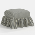 June Ottoman in Jane Stripe Carbon