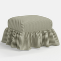 June Ottoman in Jane Stripe Laurel