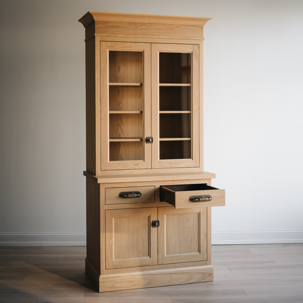 Madison Glass Hutch - 2 Door / 2 Drawer Base