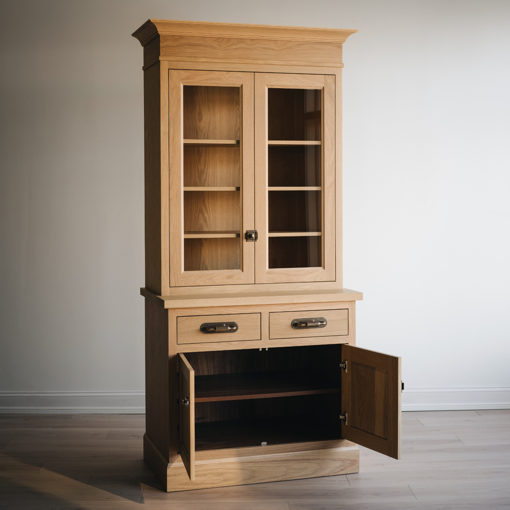 Madison Glass Hutch - 2 Door / 2 Drawer Base