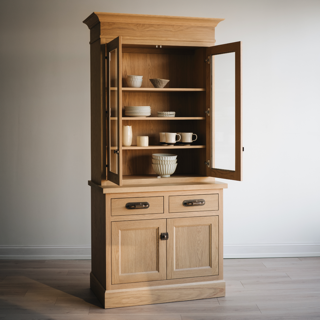 Madison Glass Hutch - 2 Door / 2 Drawer Base