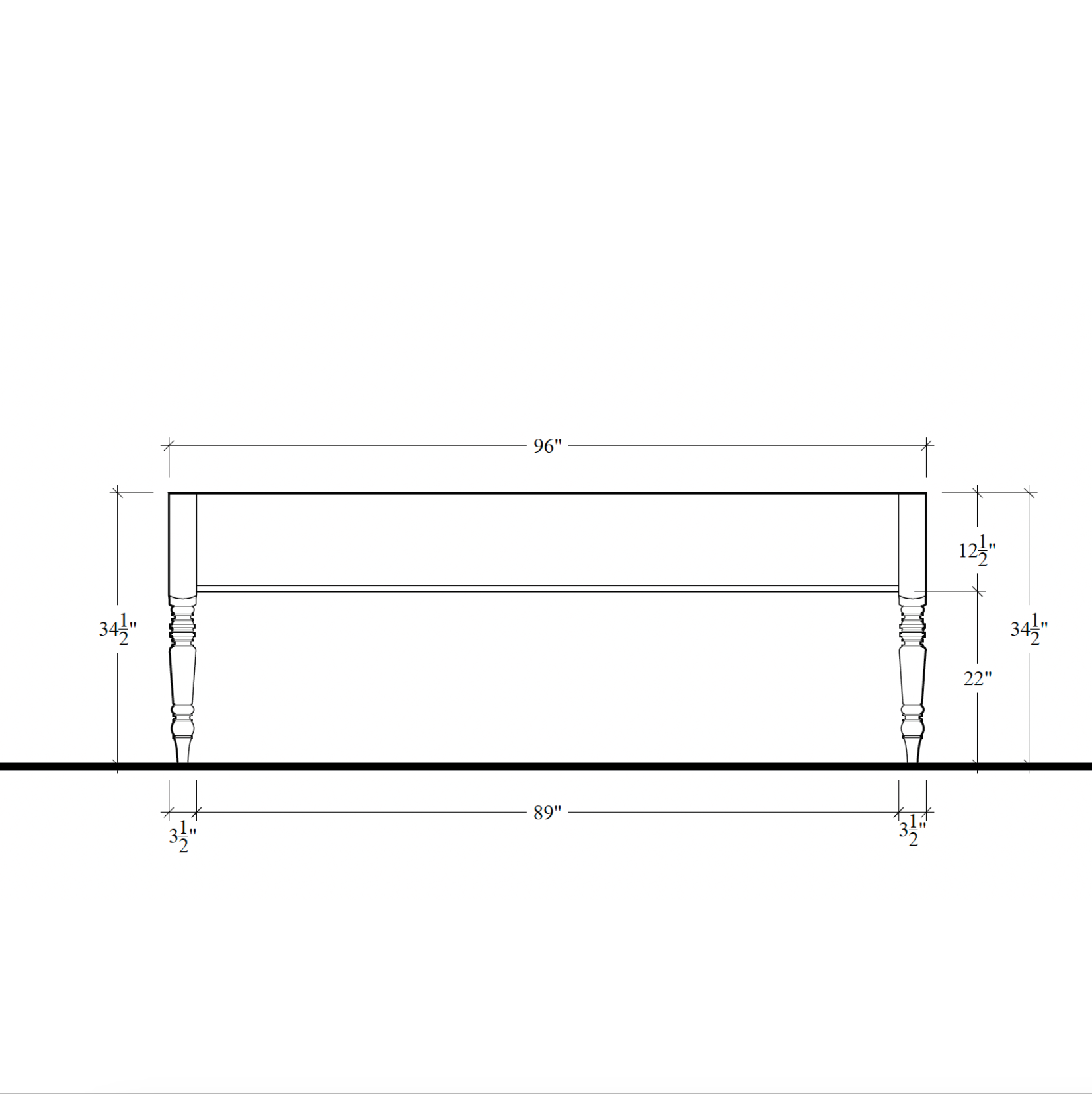 Morris Worktable - 96" Narrow