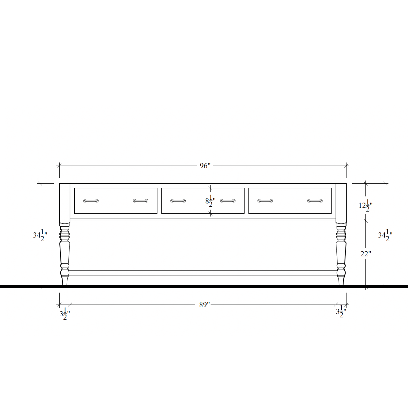 Morris Storage Table - 96" Narrow