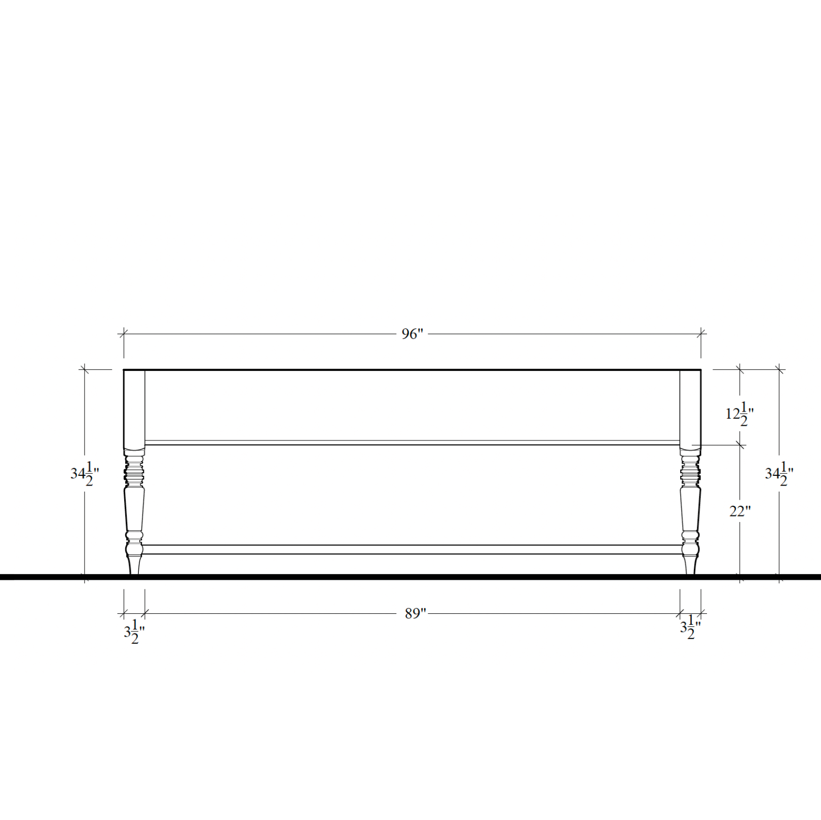 Morris Storage Table - 96" Narrow