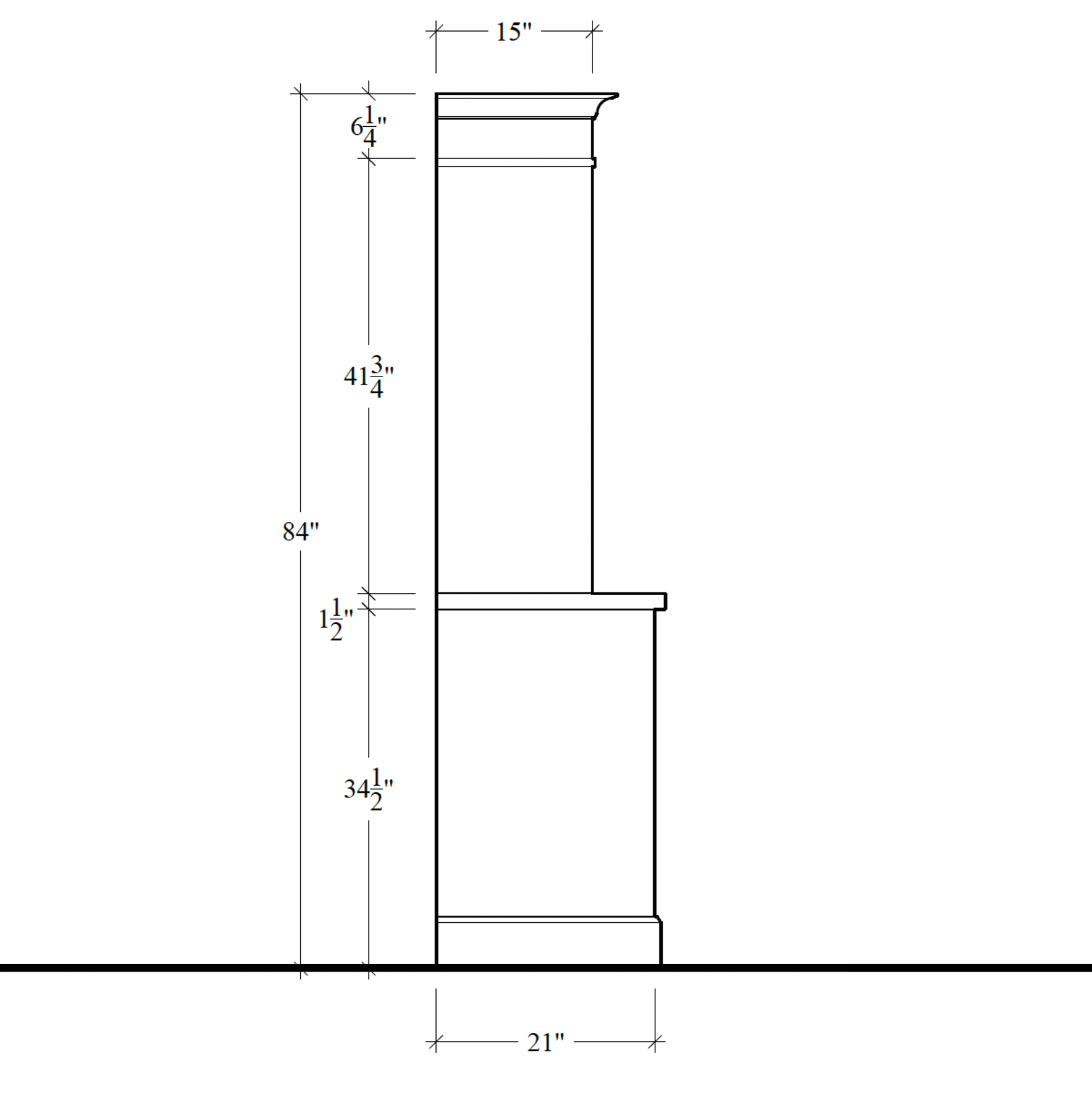 Madison Vented Hutch - 4 Drawer Base