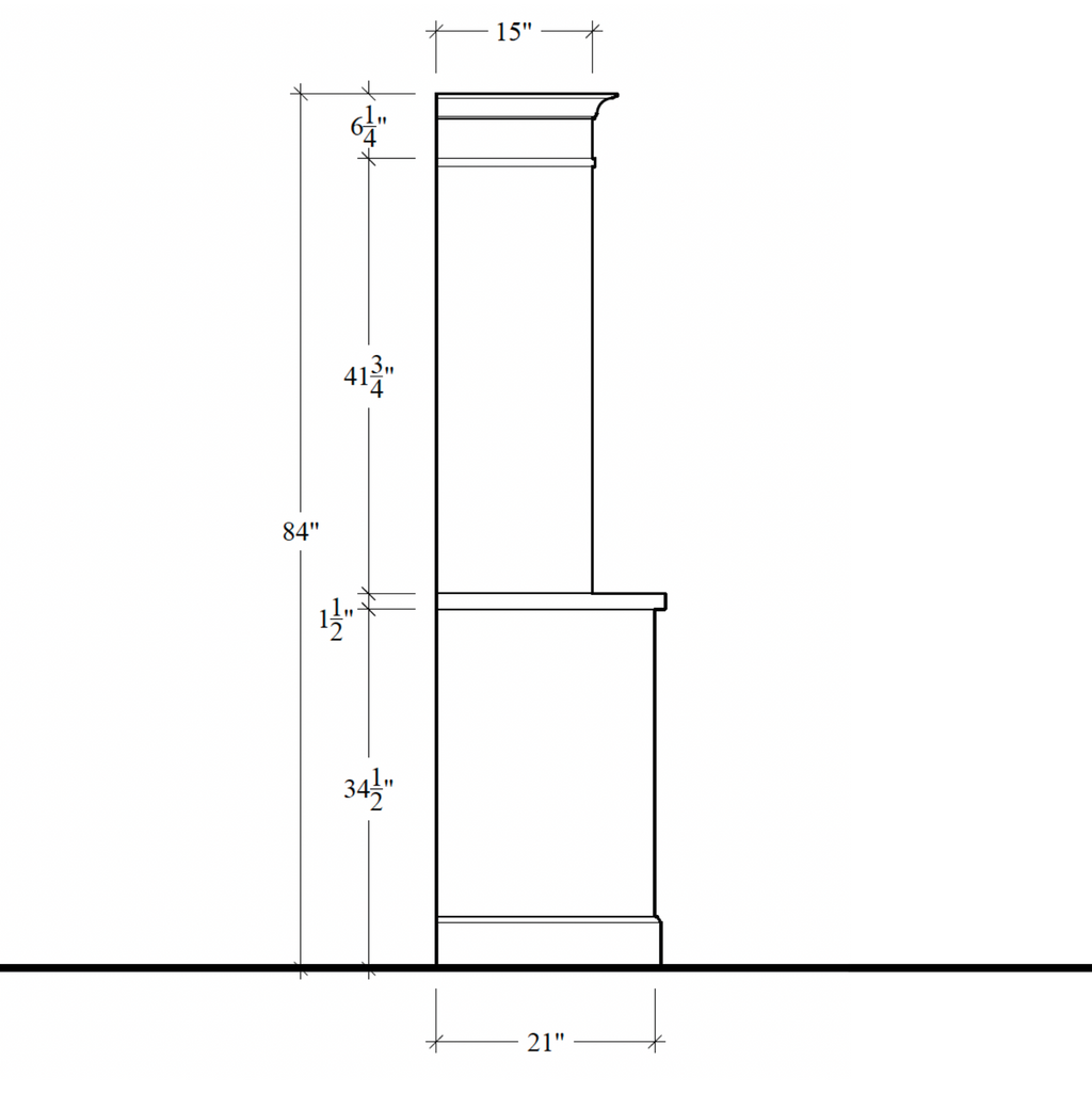 Madison Glass Hutch - 2 Door / 2 Drawer Base