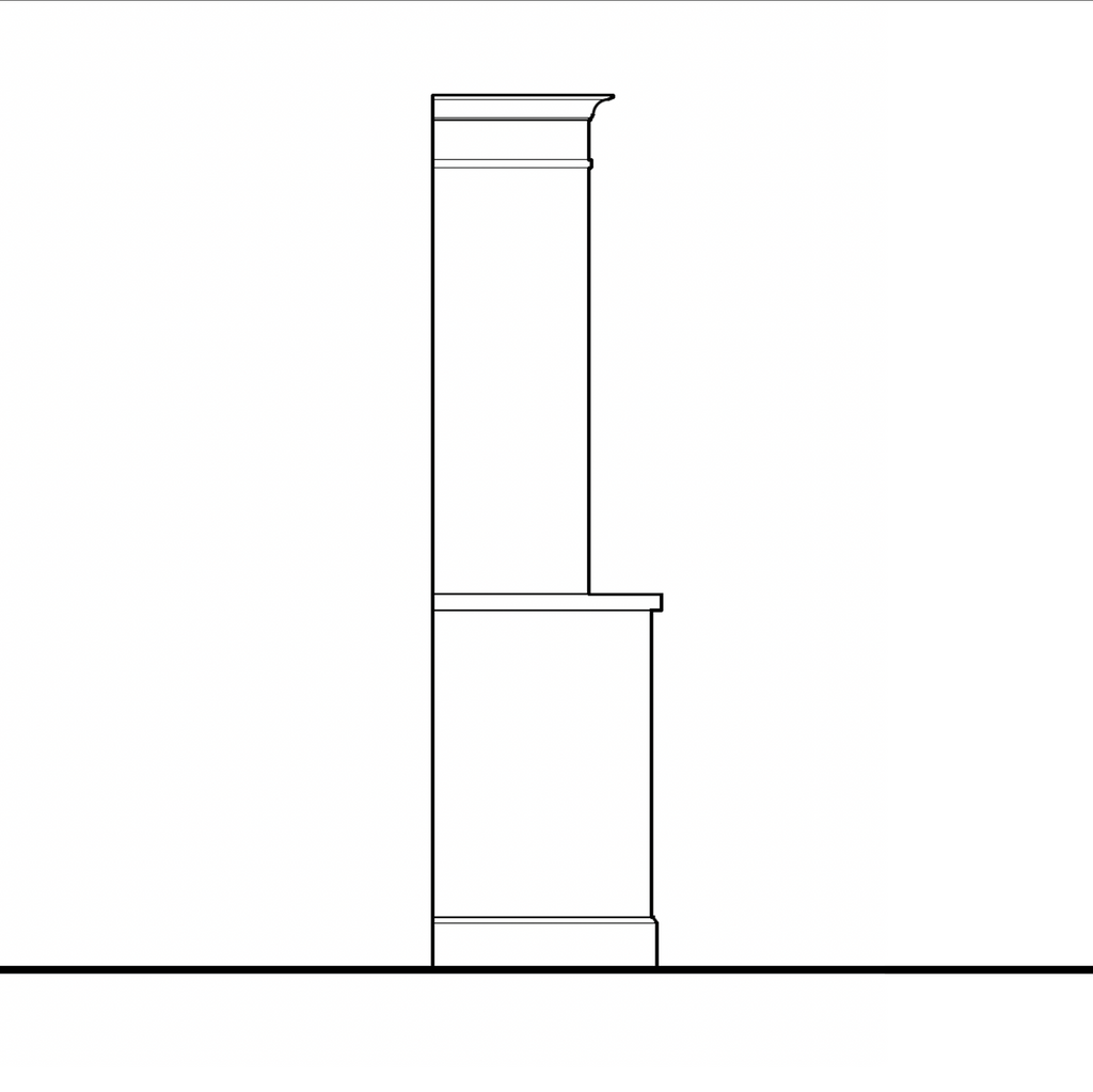 Madison Glass Hutch - 2 Door / 2 Drawer Base