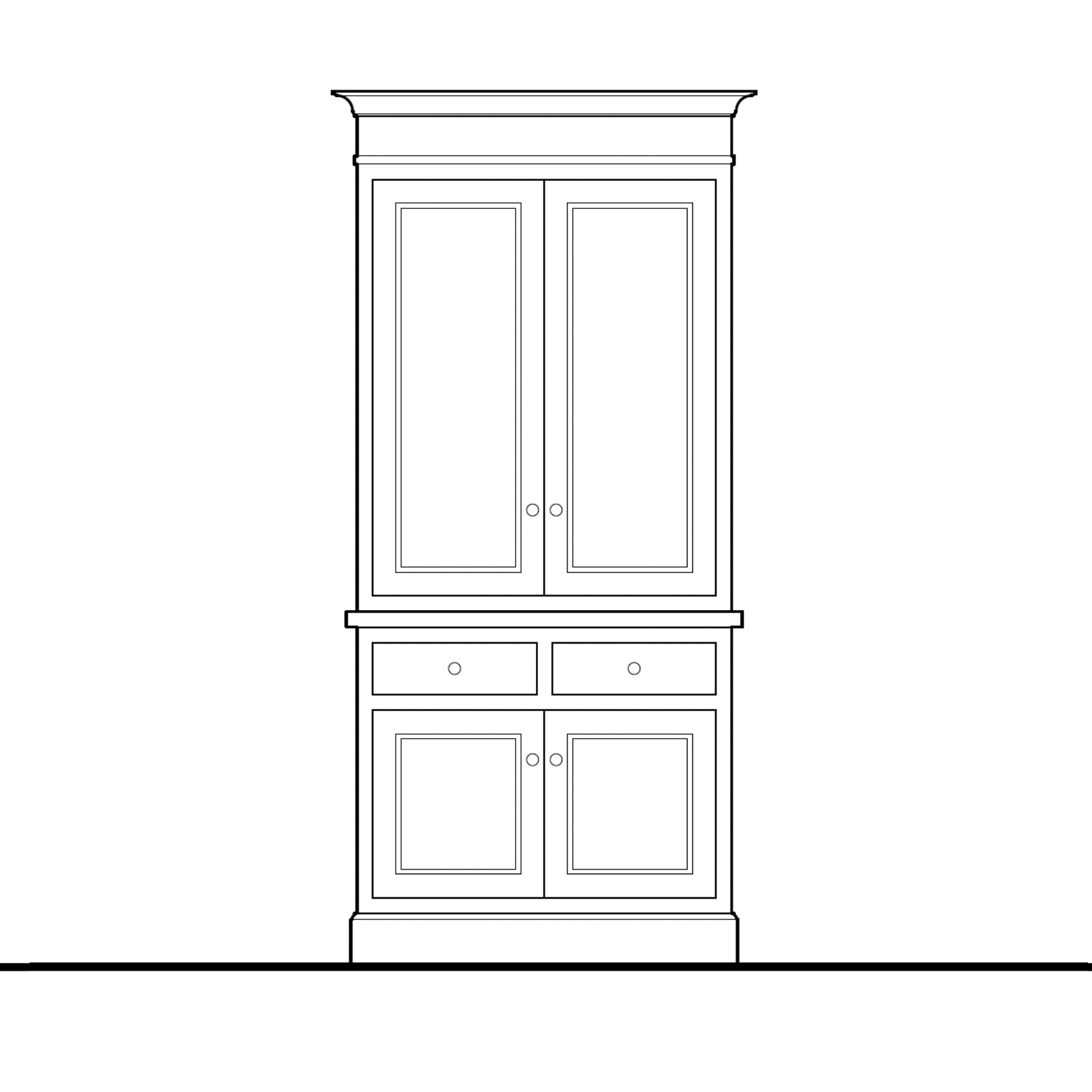Madison Hutch - 2 Door / 2 Drawer Base