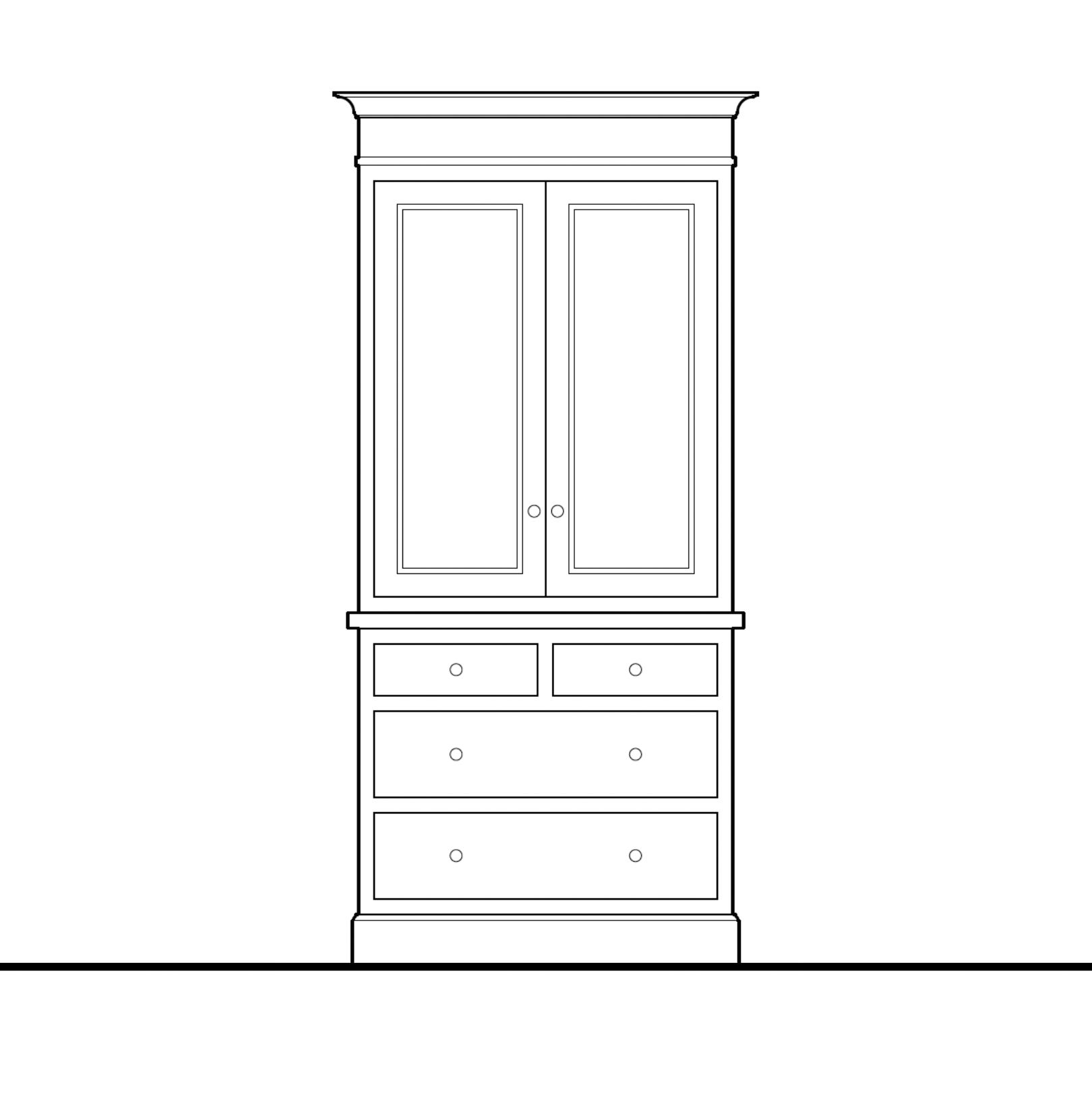 Madison Hutch - 4 Drawer Base