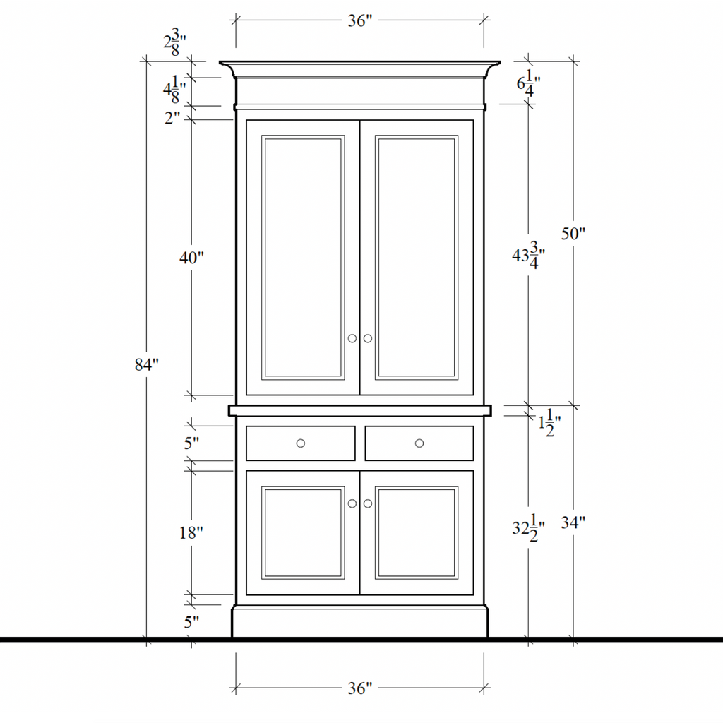 Madison Hutch - 2 Door / 2 Drawer Base