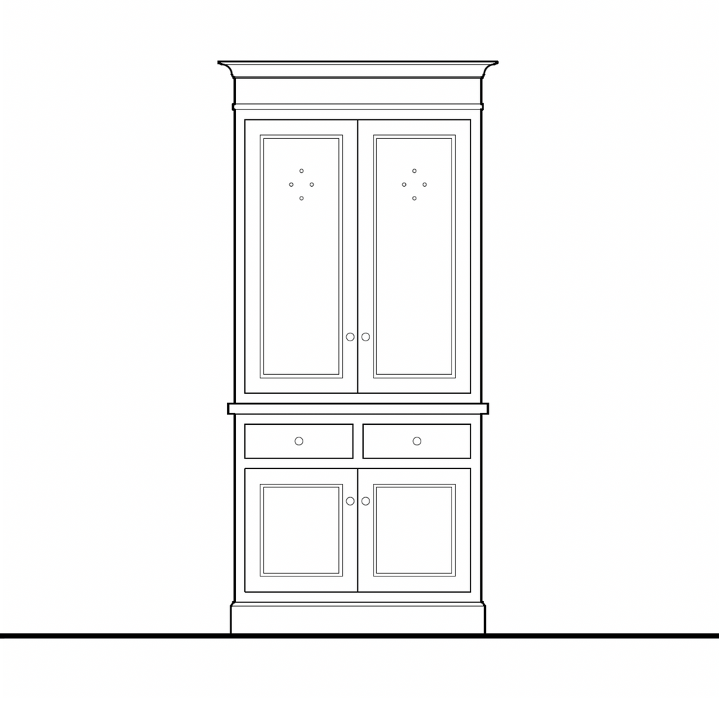 Madison Vented Hutch - 2 Door / 2 Drawer Base