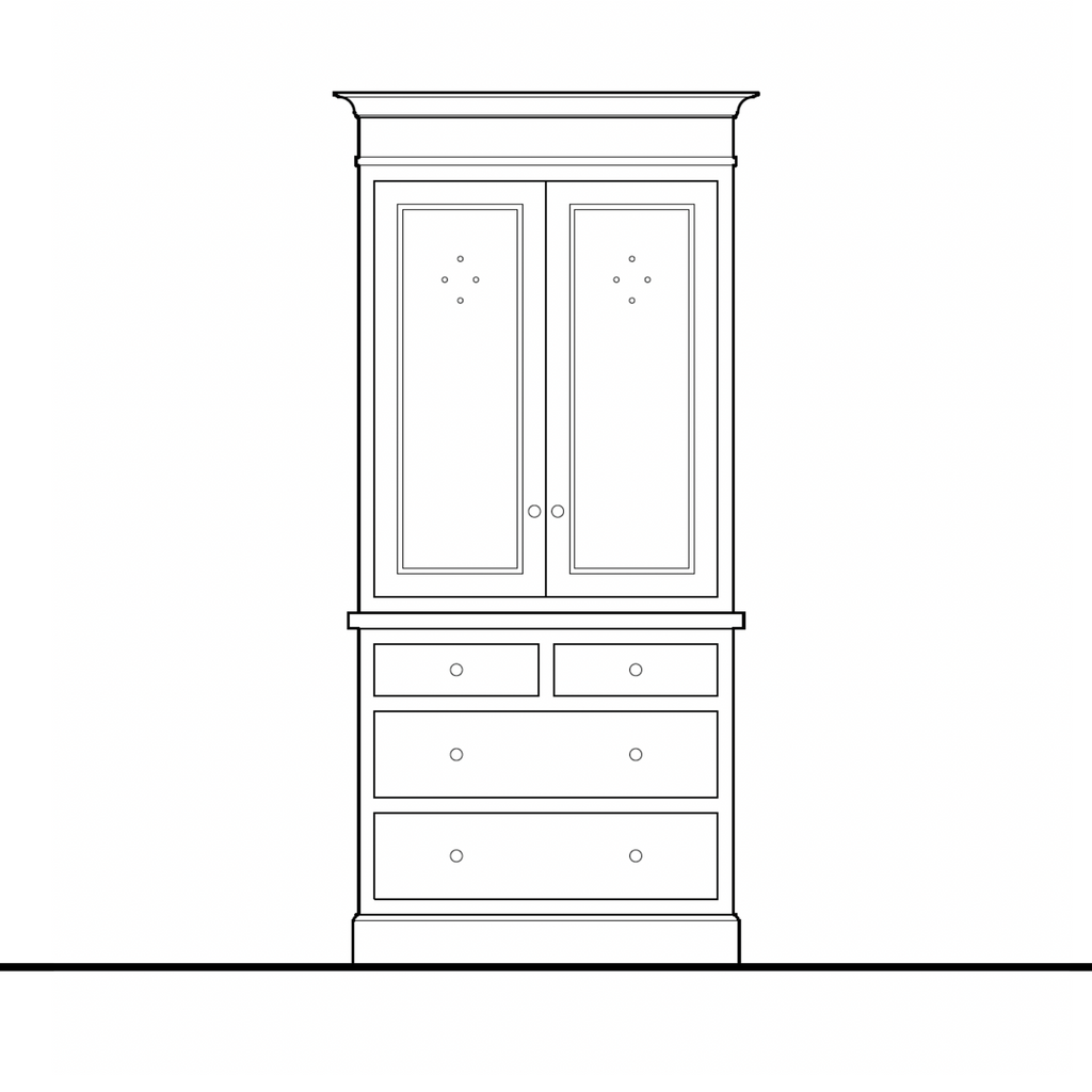 Madison Vented Hutch - 4 Drawer Base