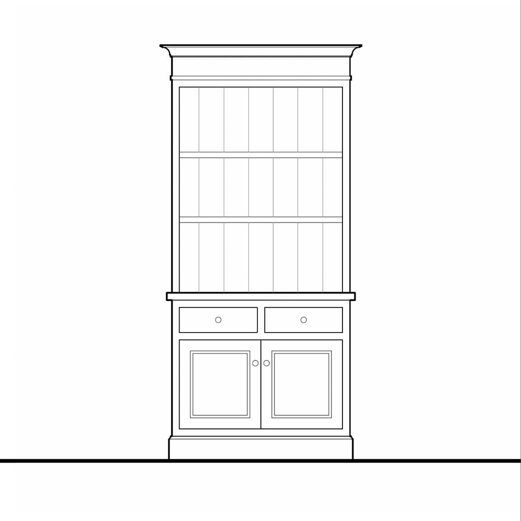 Madison Bookcase - 2 Door / 2 Drawer Base