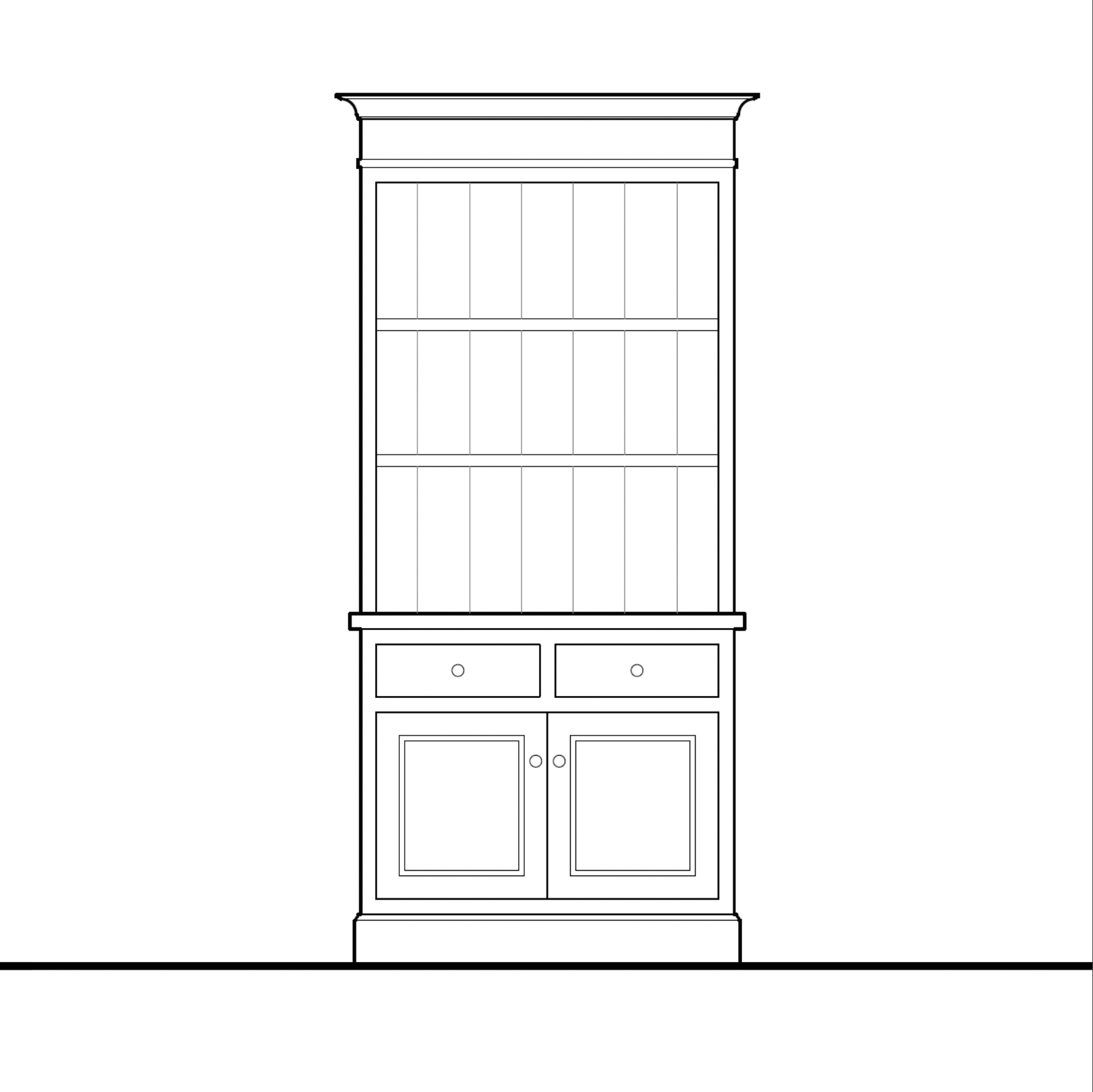 Madison Bookcase - 2 Door / 2 Drawer Base